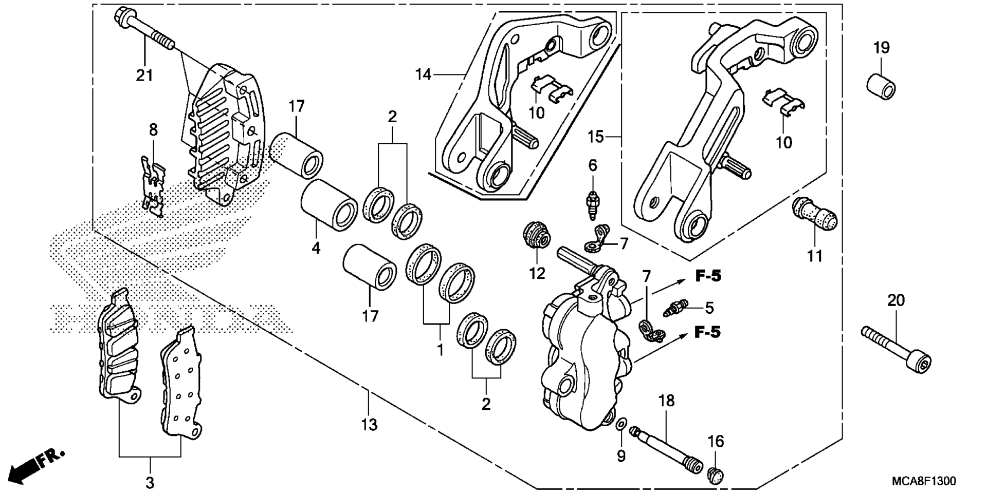 LEFT передний тормоз CALIPER
