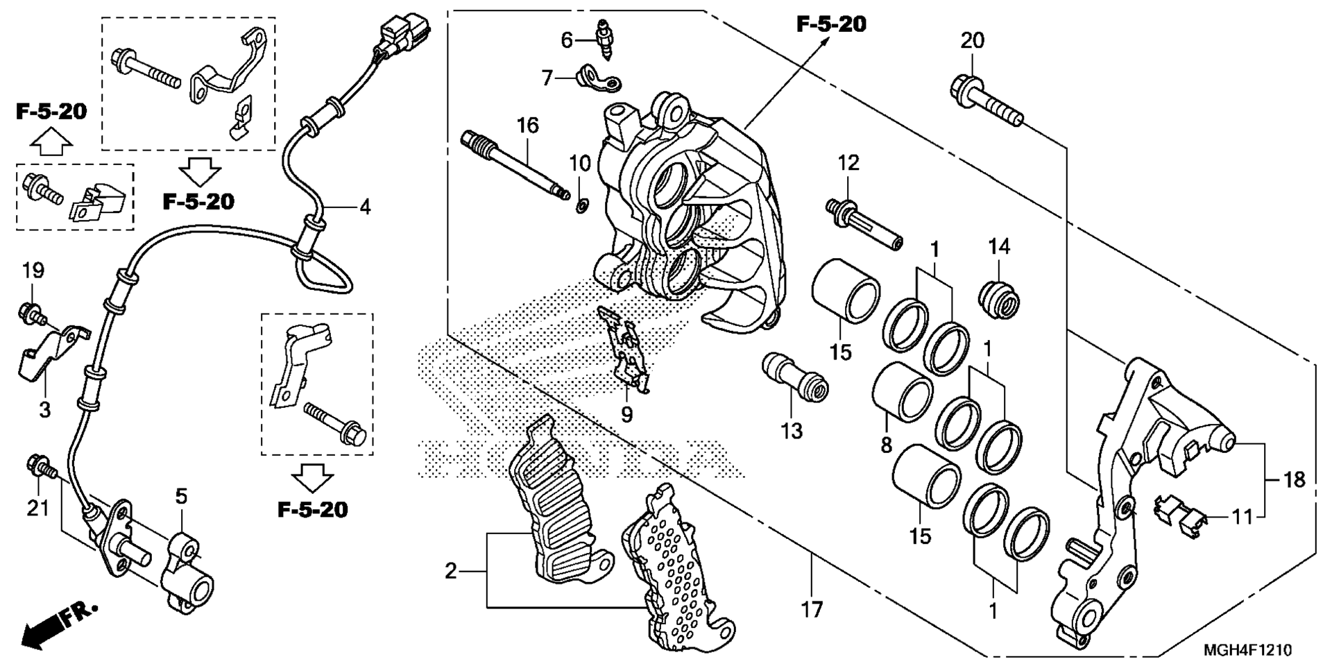 RIGHT передний тормоз CALIPER
