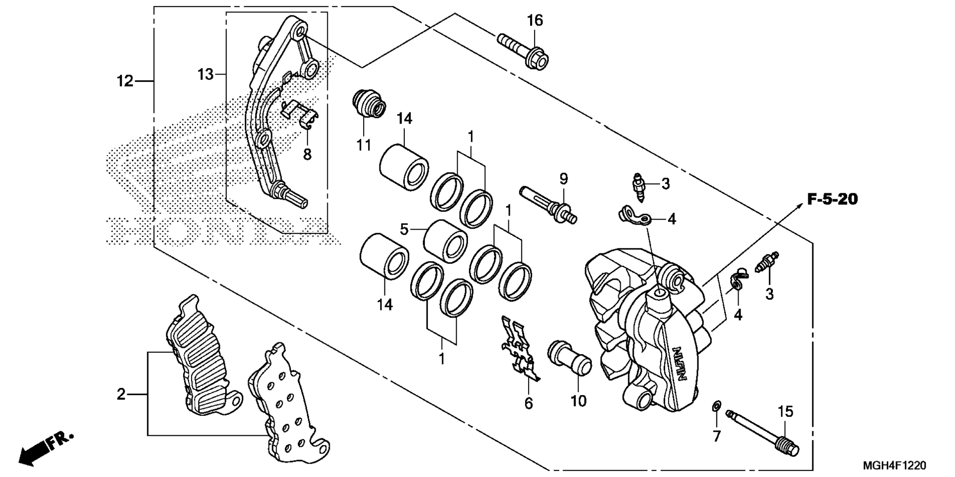 LEFT передний тормоз CALIPER