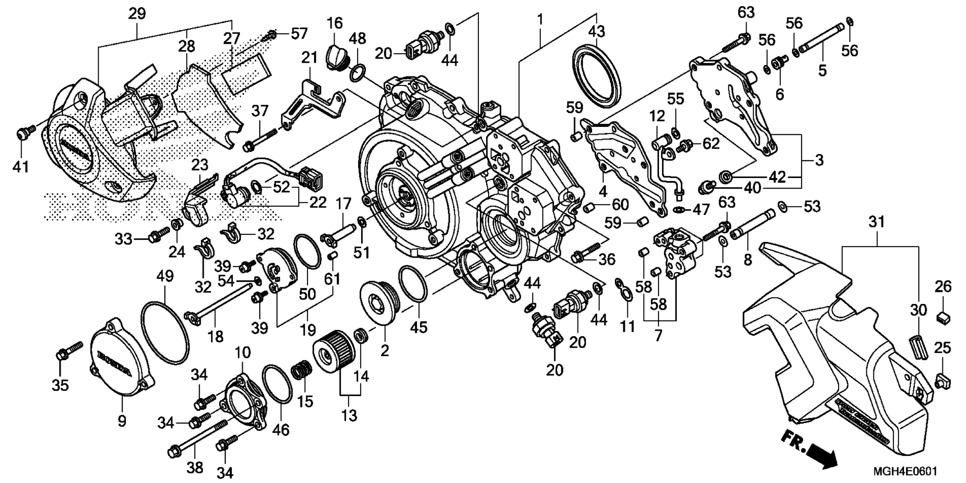 RIGHT CRANKCASE крышка (2)