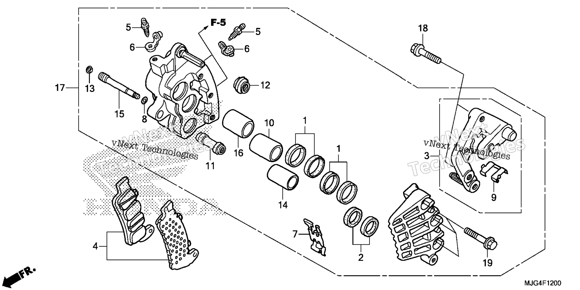 RIGHT передний тормоз CALIPER