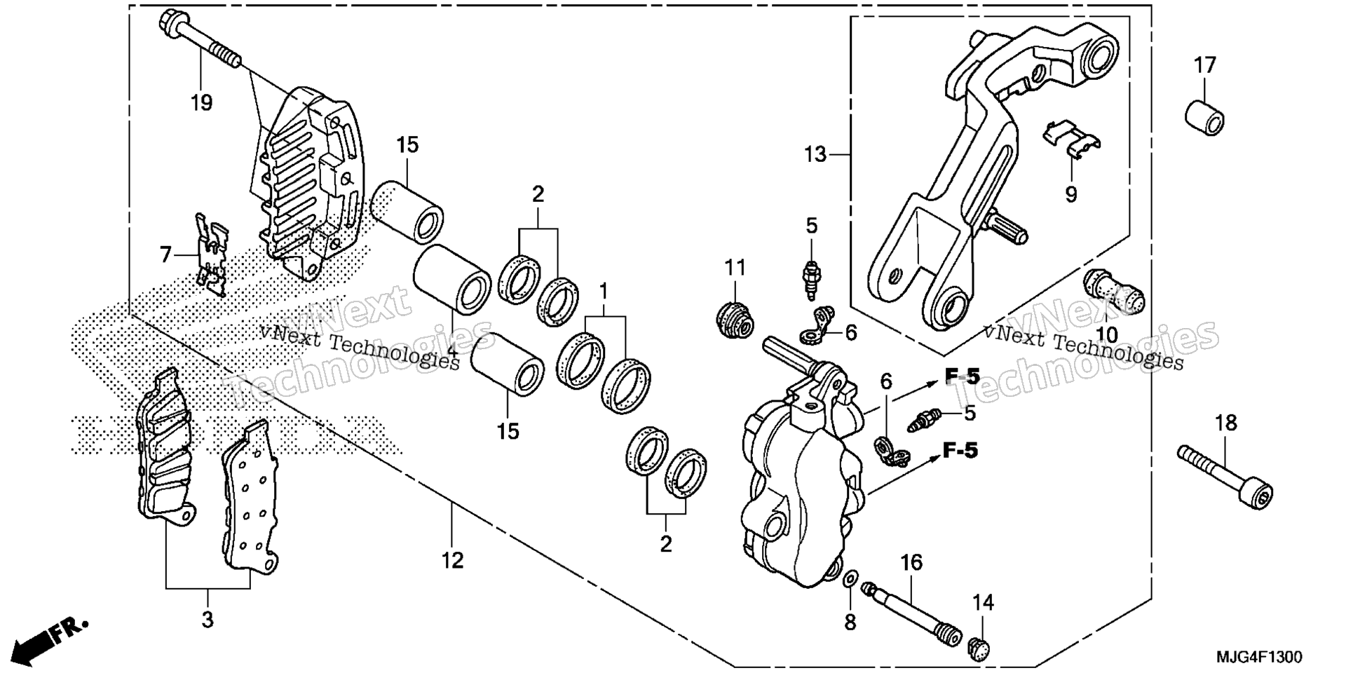 LEFT передний тормоз CALIPER