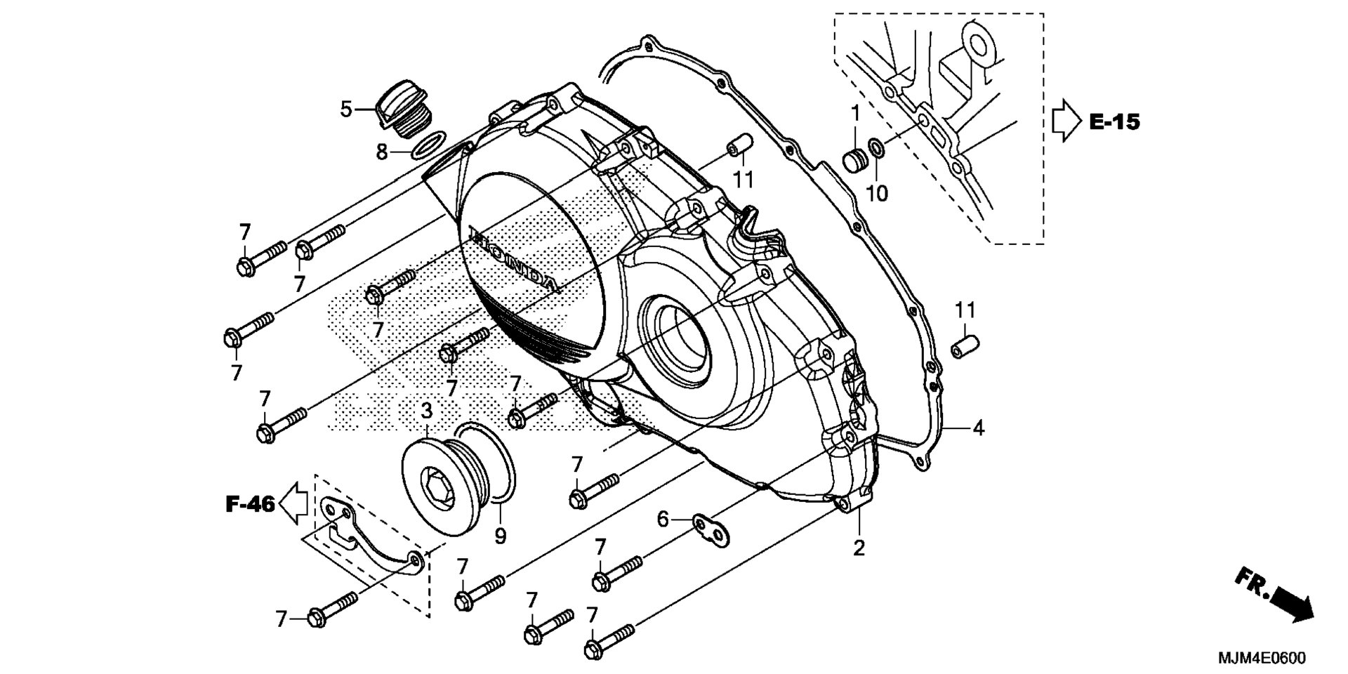 RIGHT CRANKCASE крышка