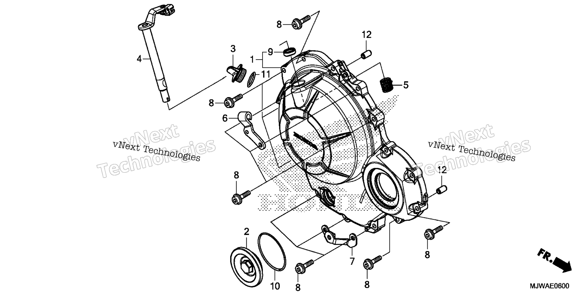 RIGHT CRANKCASE крышка