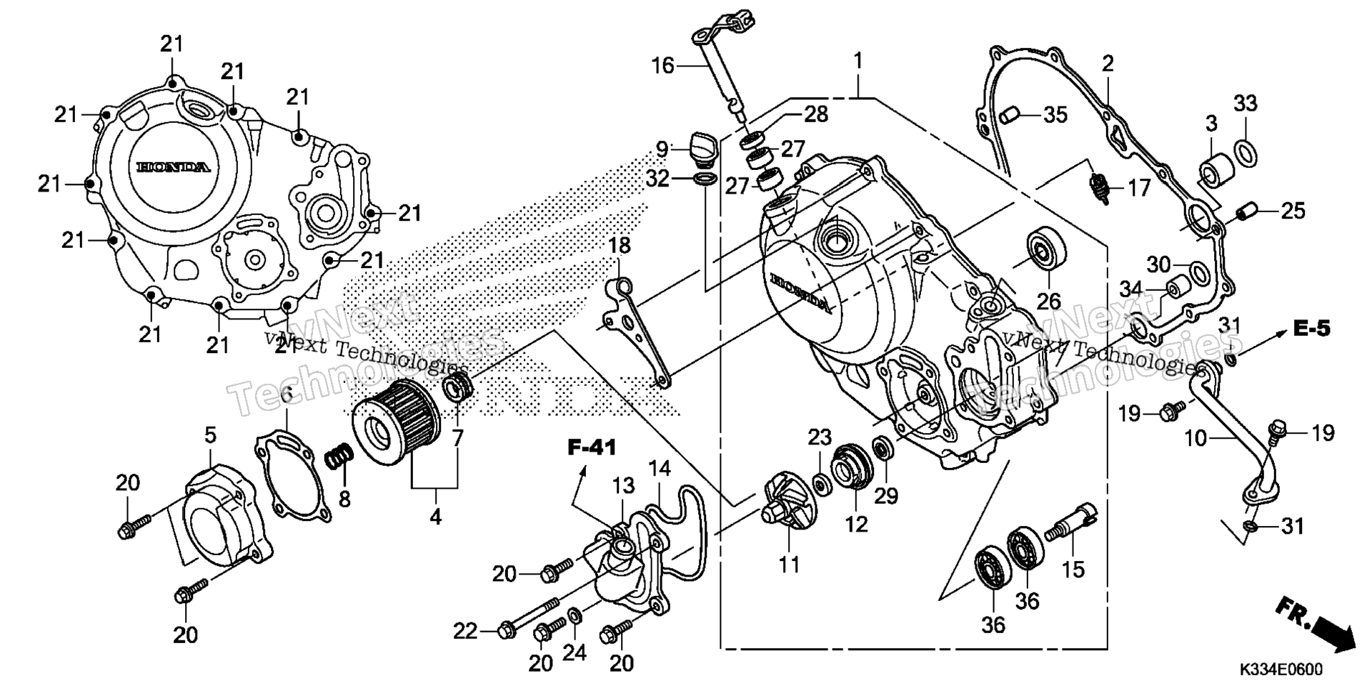 RIGHT CRANKCASE крышка