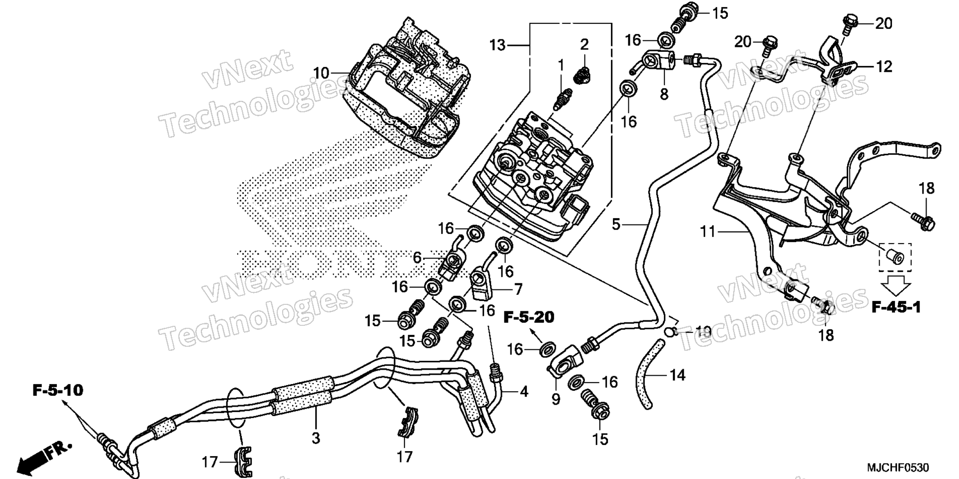 Передняя часть VALVE UNIT (CBR600RA)
