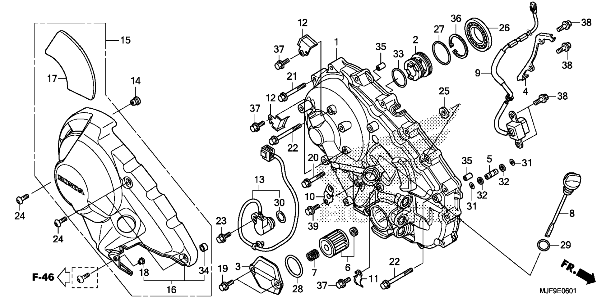 RIGHT CRANKCASE крышка (2)