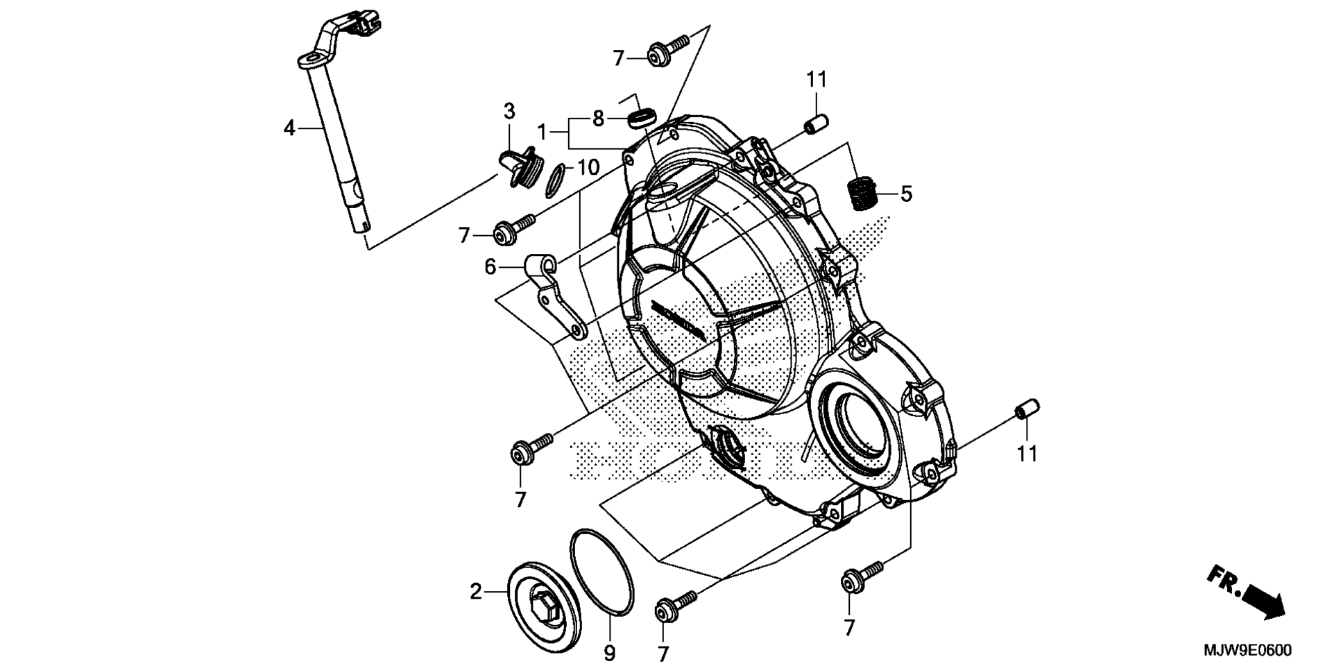 RIGHT CRANKCASE крышка