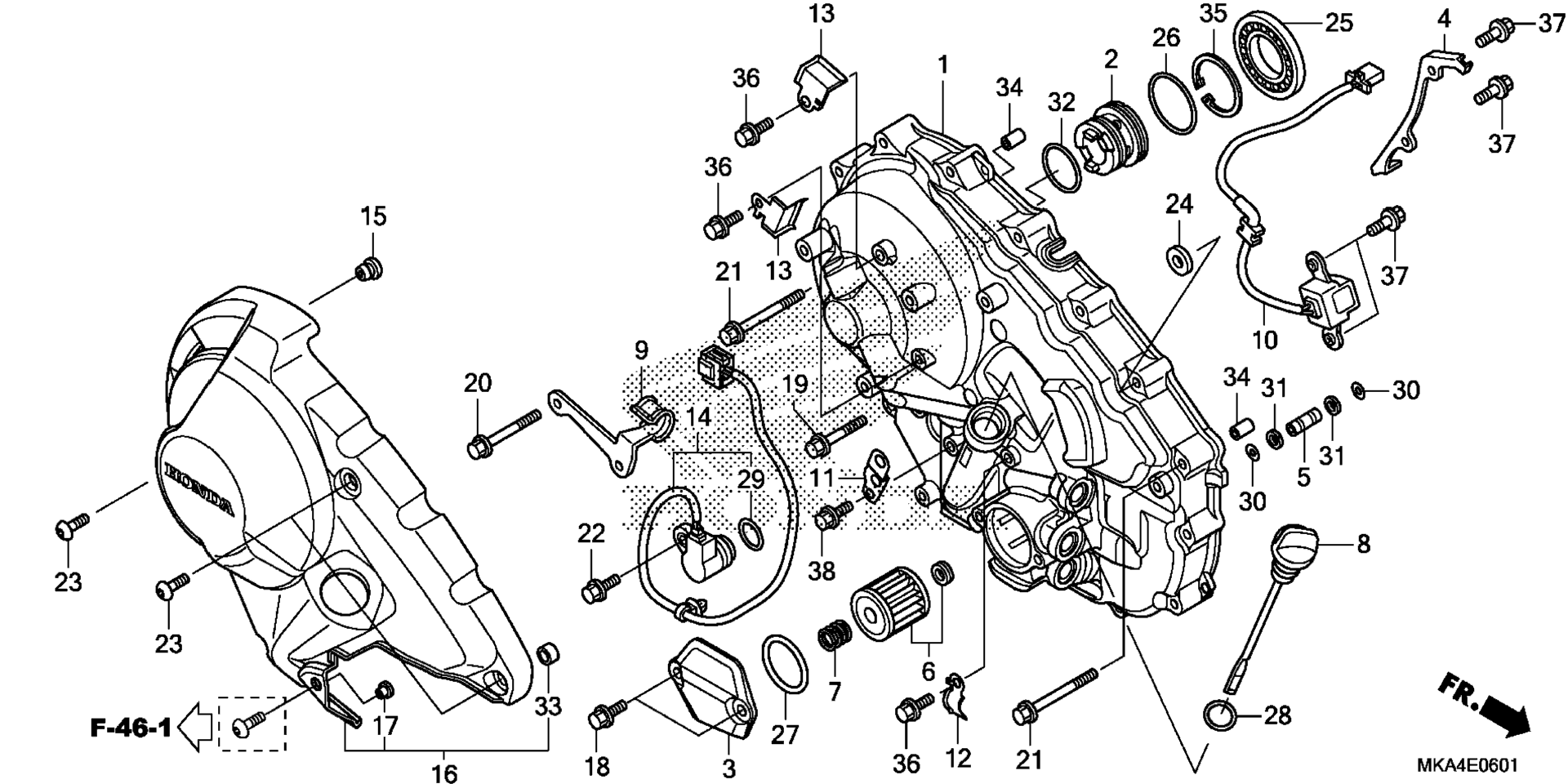 RIGHT CRANKCASE крышка (2)