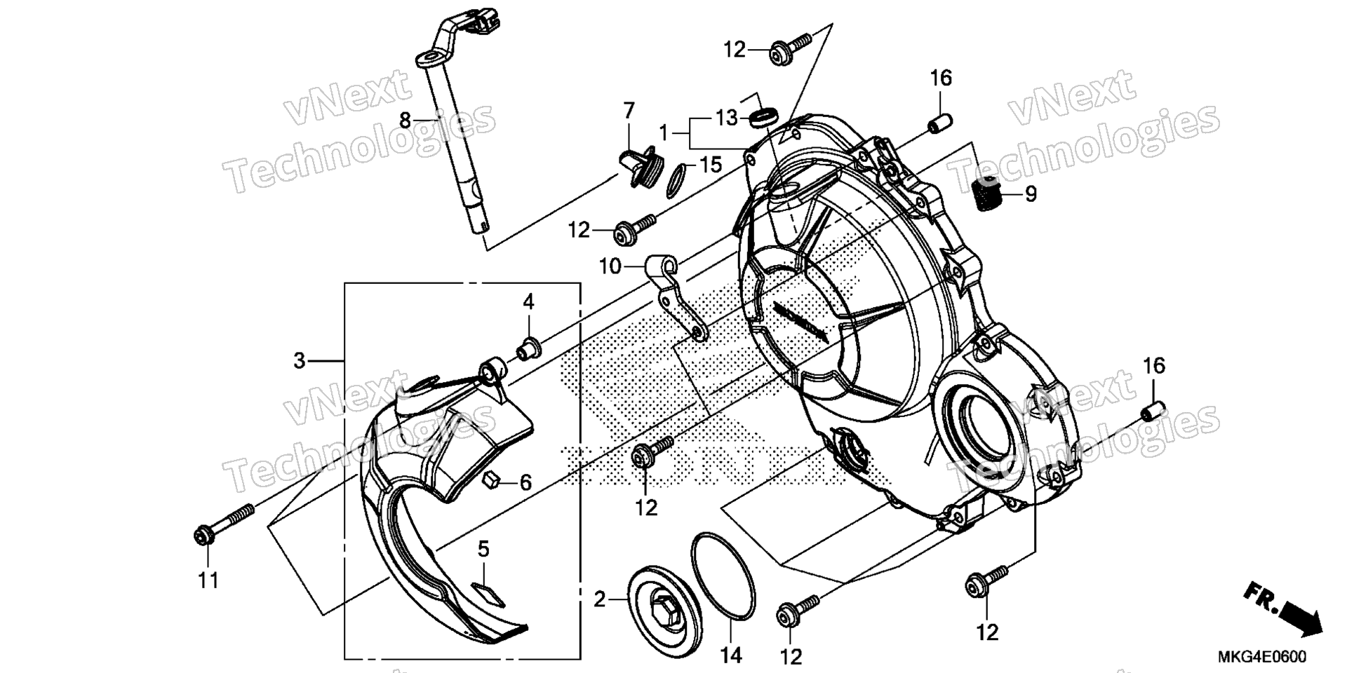 RIGHT CRANKCASE крышка