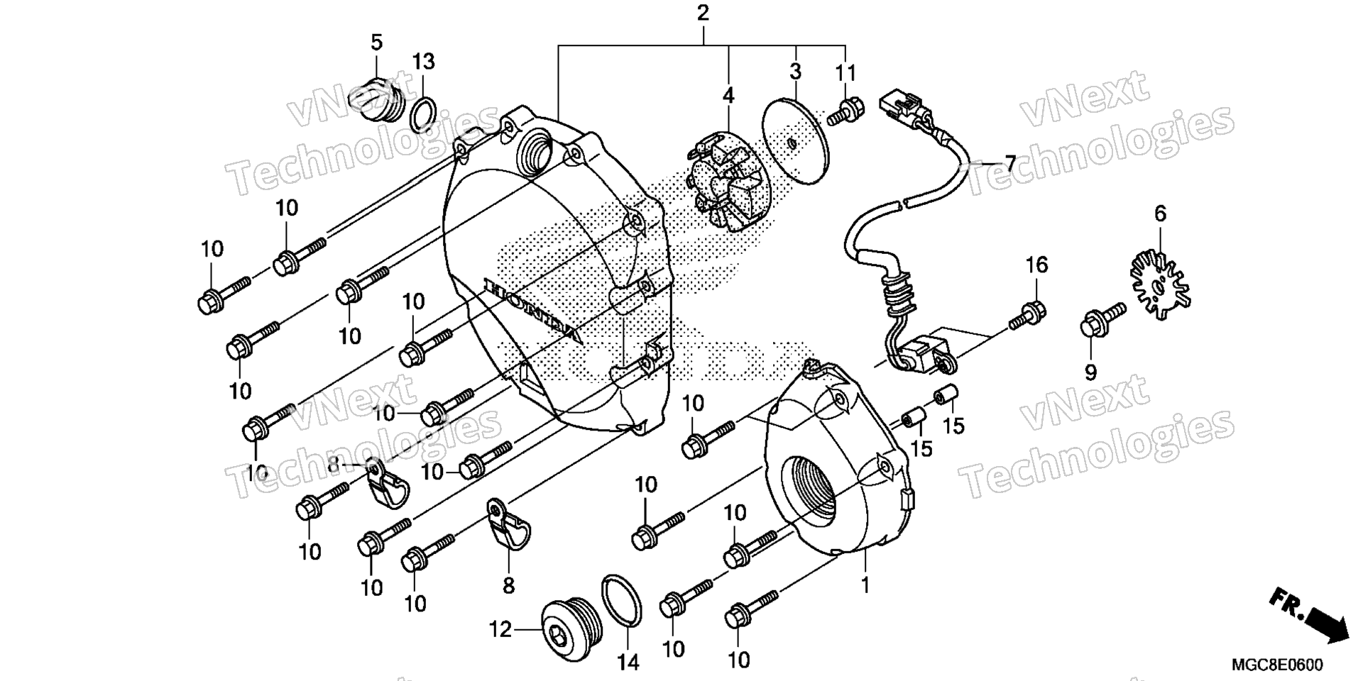RIGHT CRANKCASE крышка