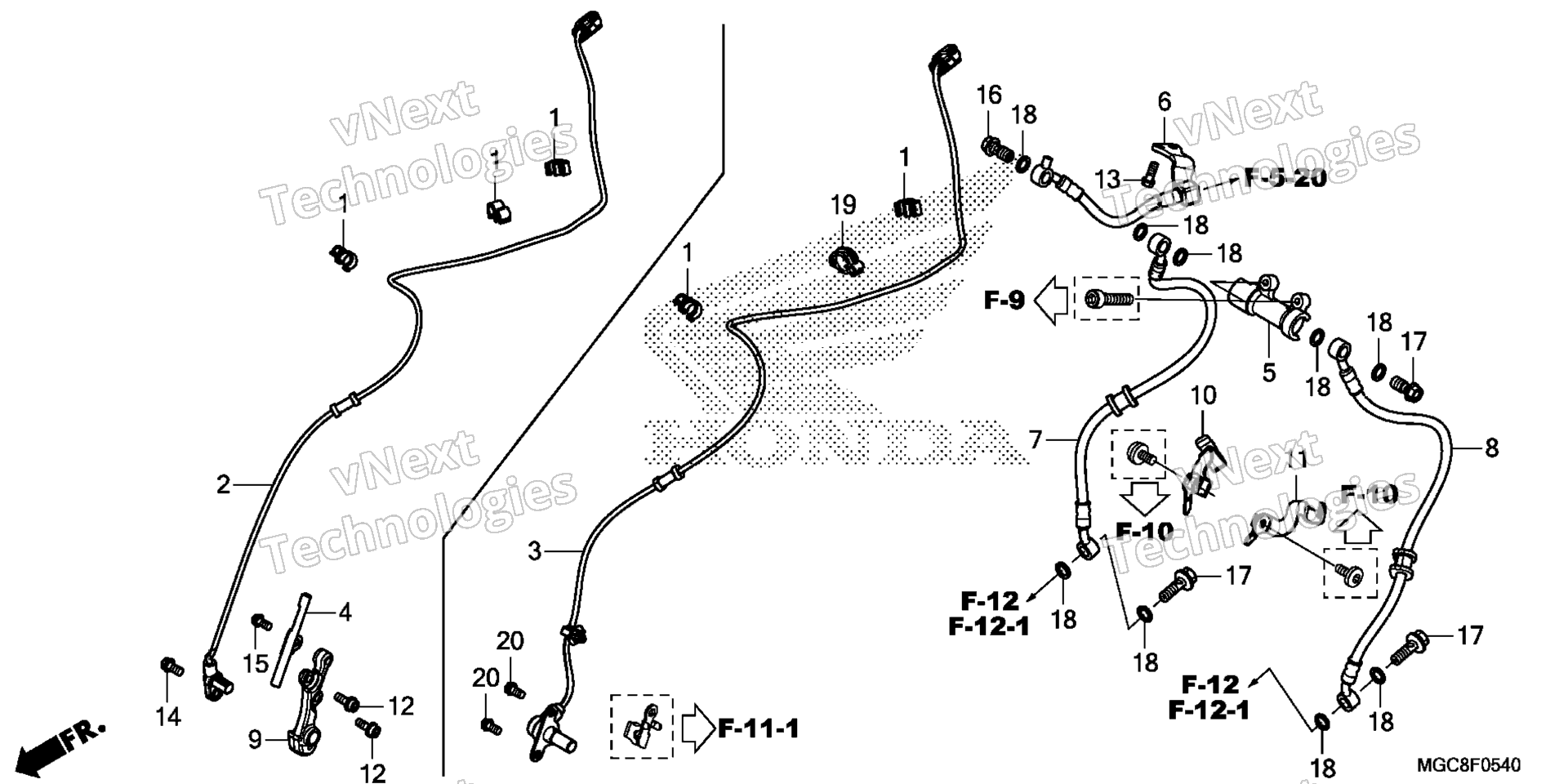 Шланг переднего тормоза