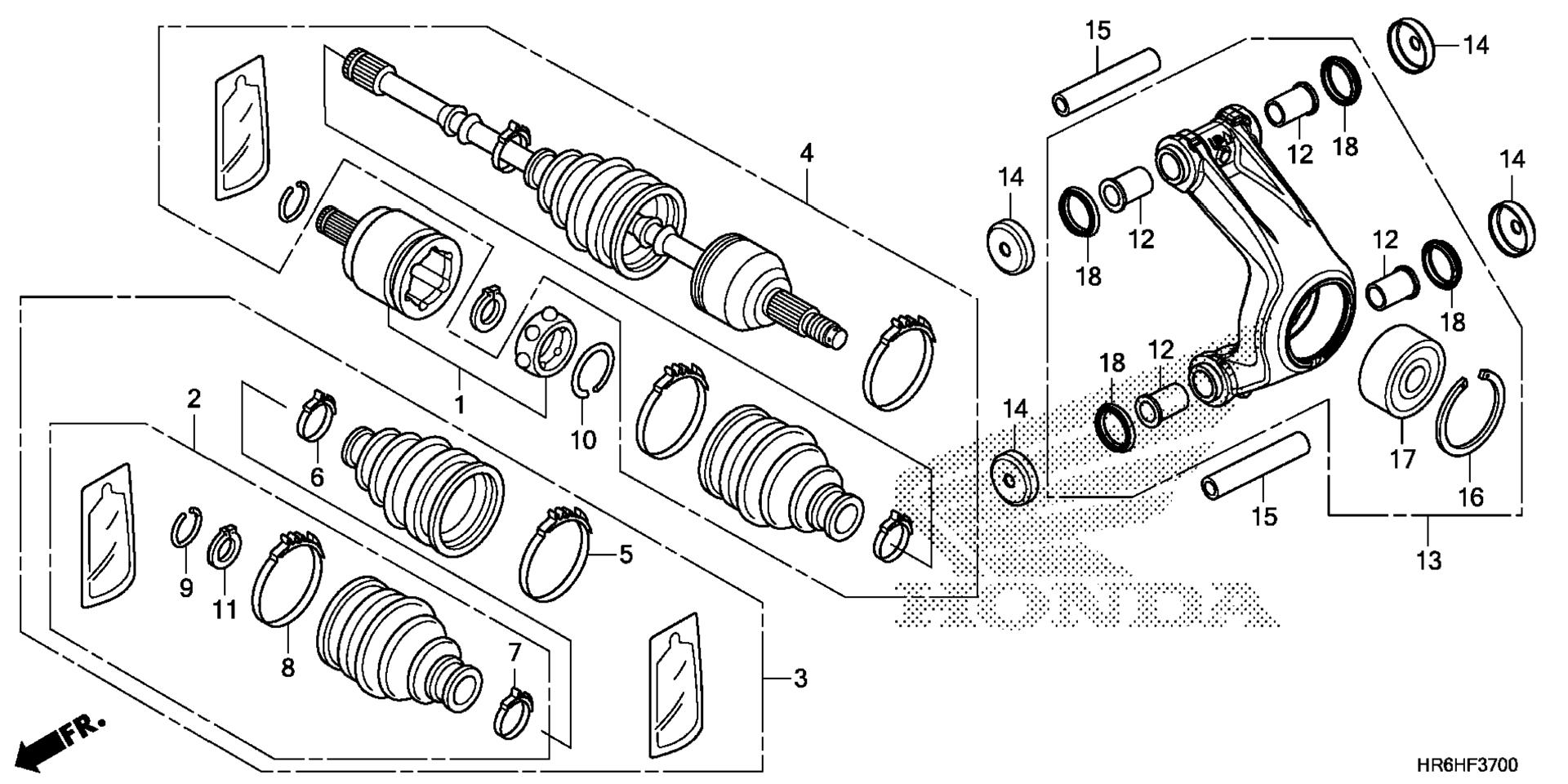 Задняя часть KNUCKLE / REAR DRIVE SHAFT