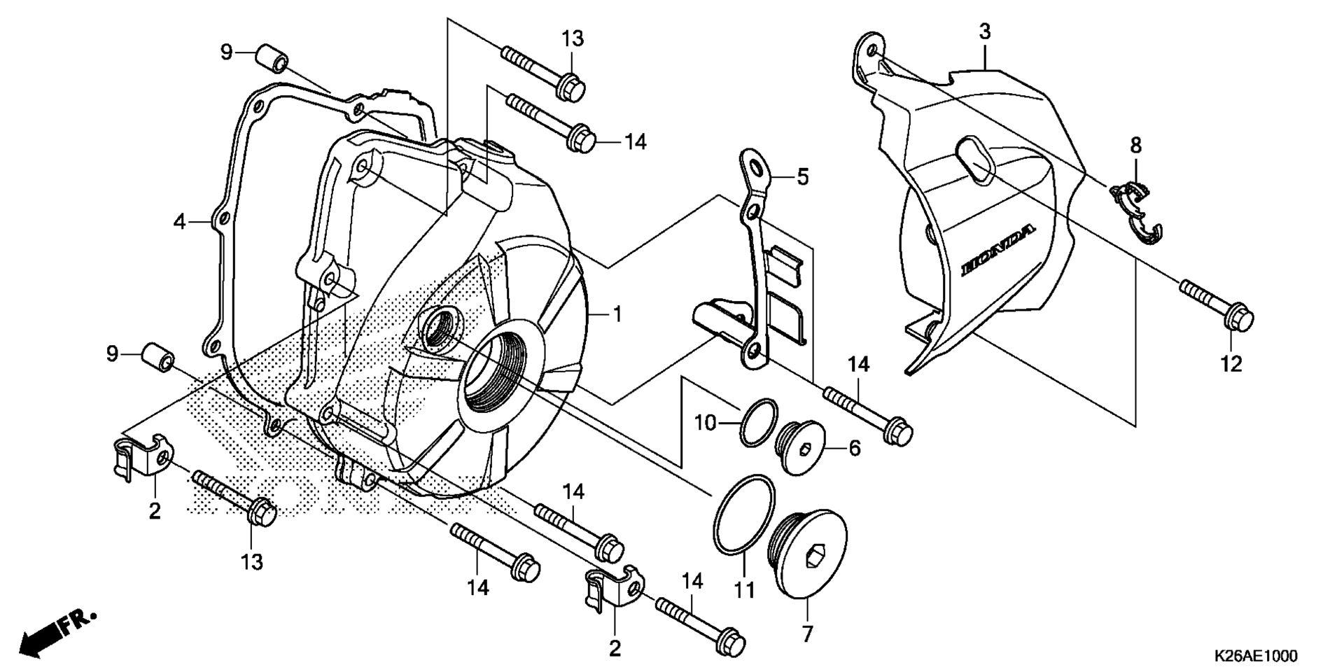 Left Crankcase крышка