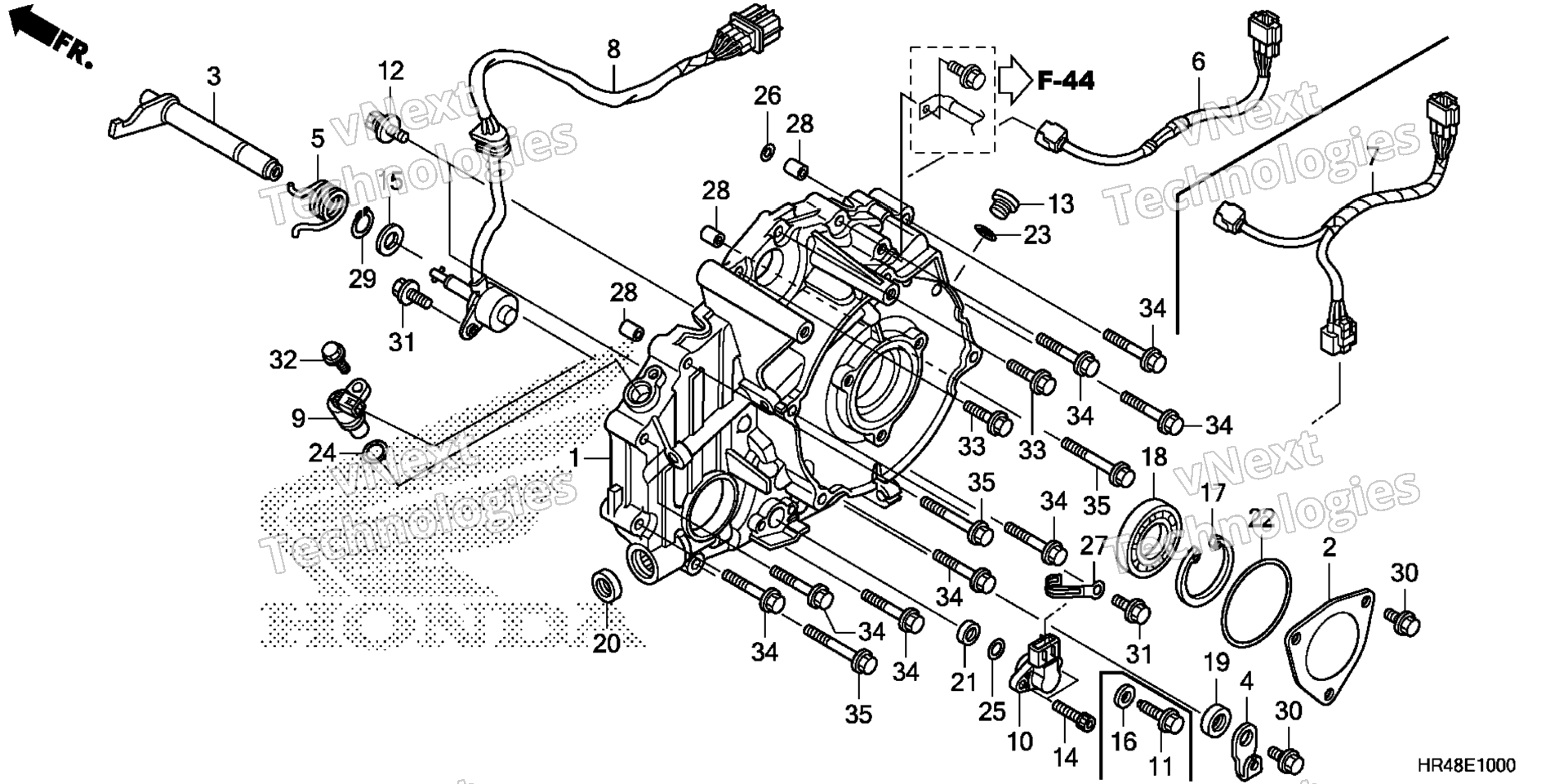 задний CRANKCASE крышка