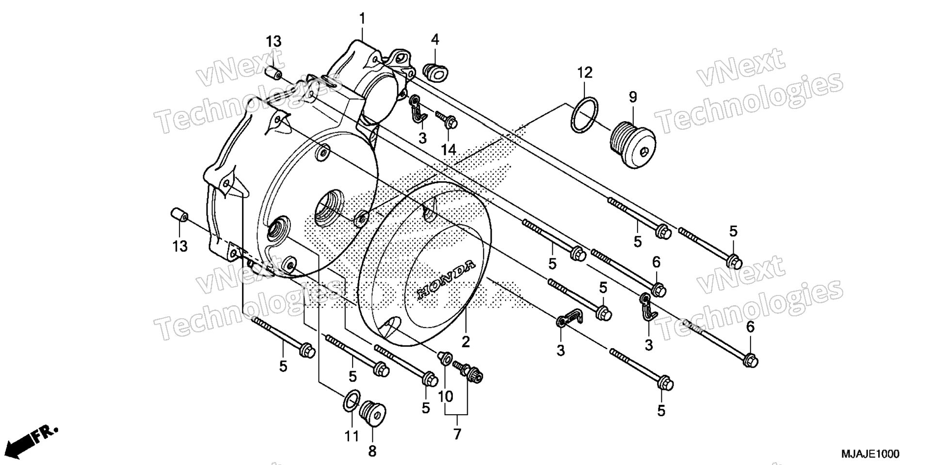 Left Crankcase крышка