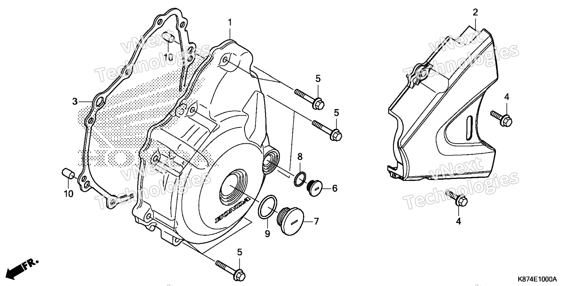 Left Crankcase крышка
