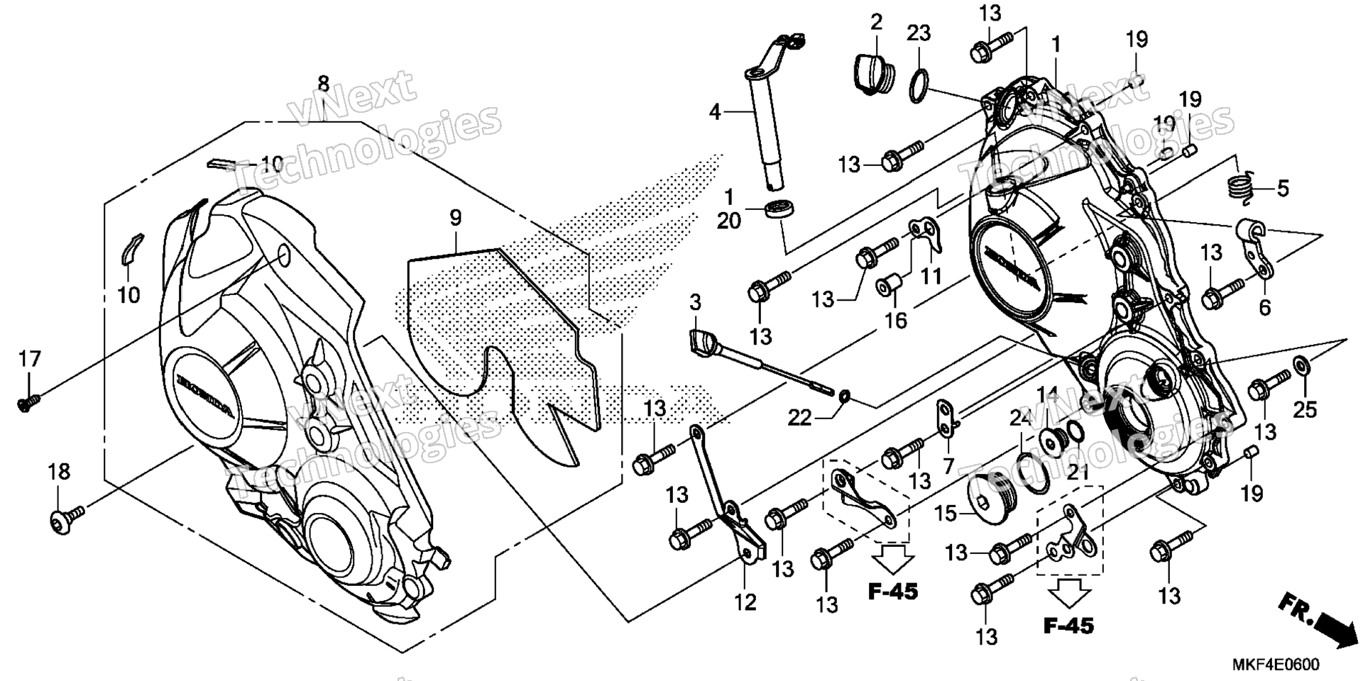 RIGHT CRANKCASE крышка
