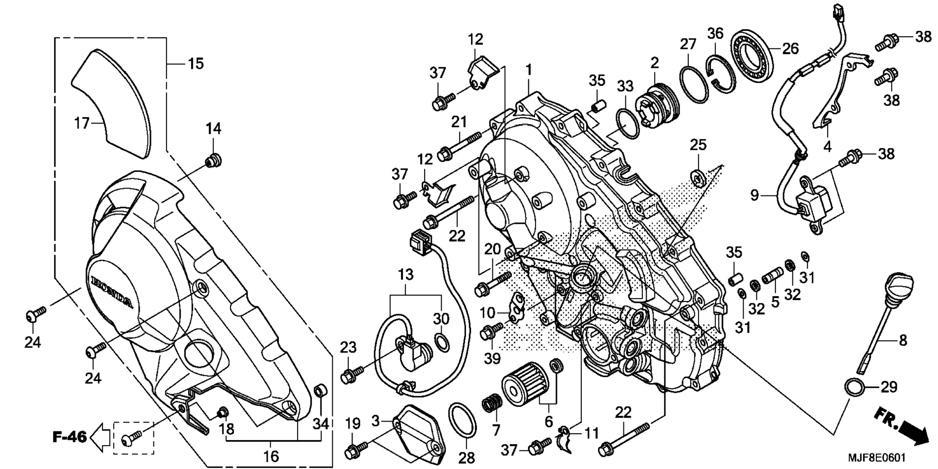 RIGHT CRANKCASE крышка (2)