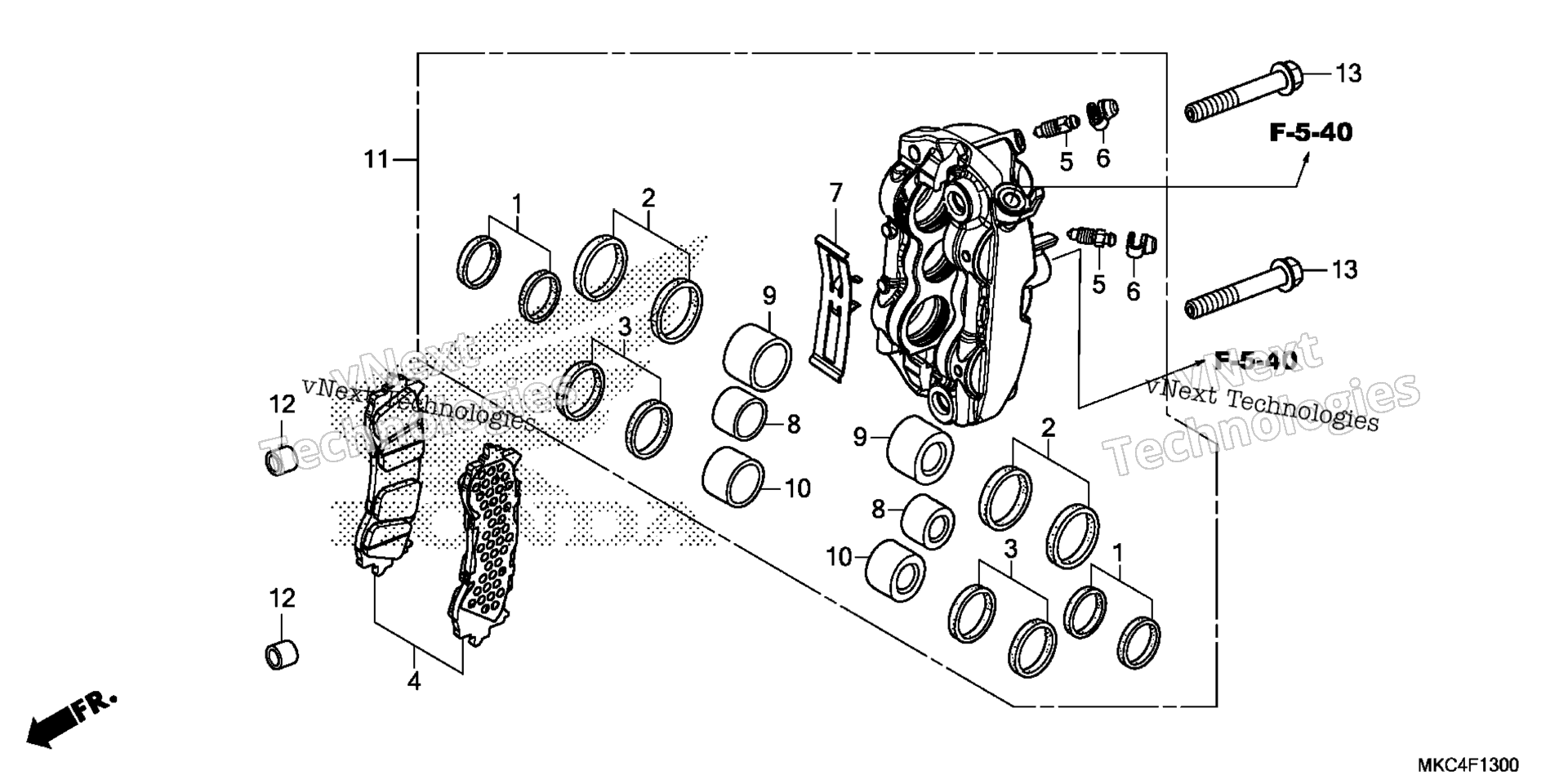 LEFT передний тормоз CALIPER