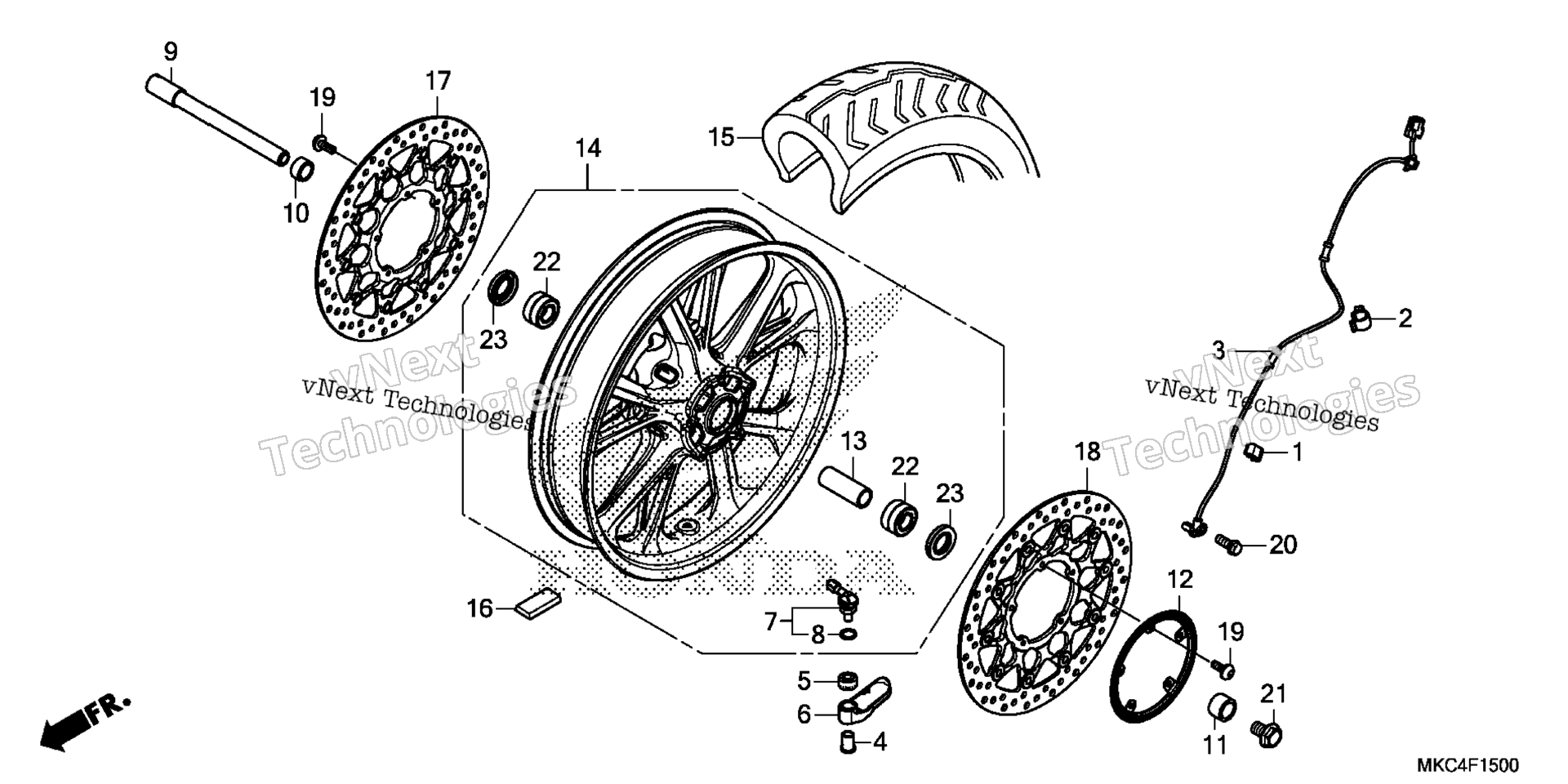 Переднее колесо
