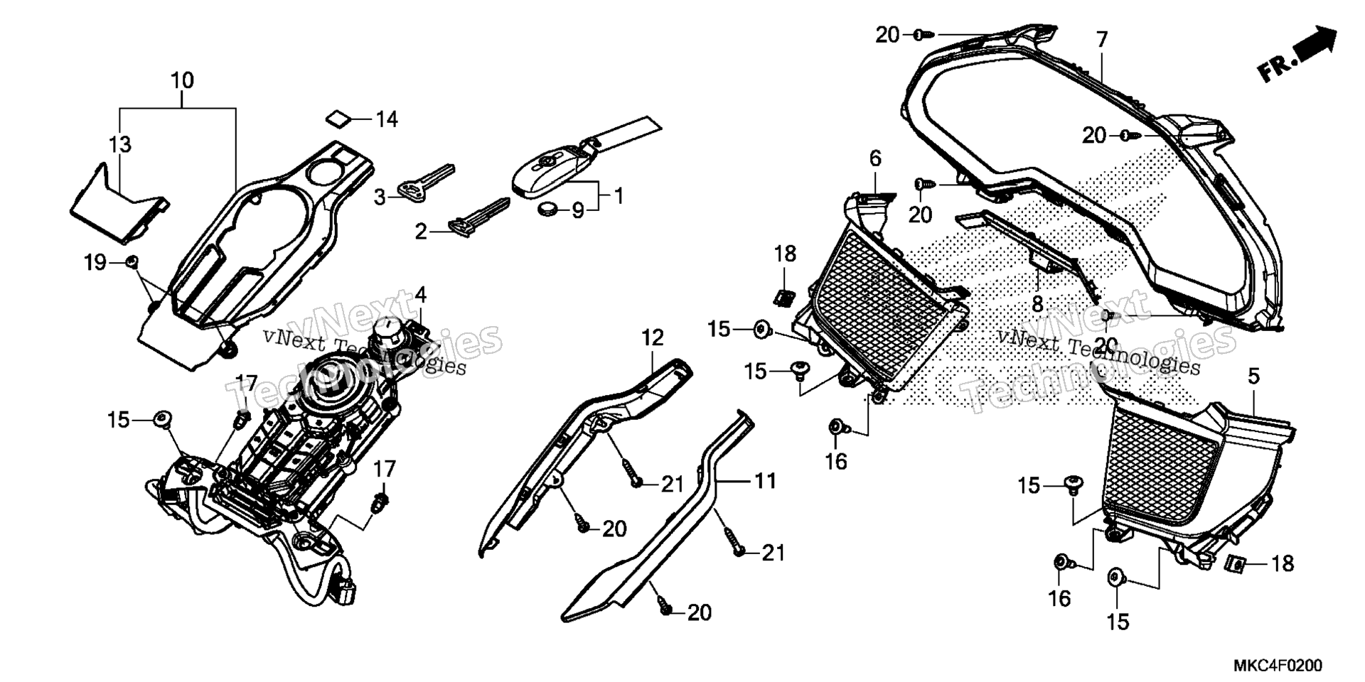 Спидометр PANEL / SWITCH PANEL / FOB KEY