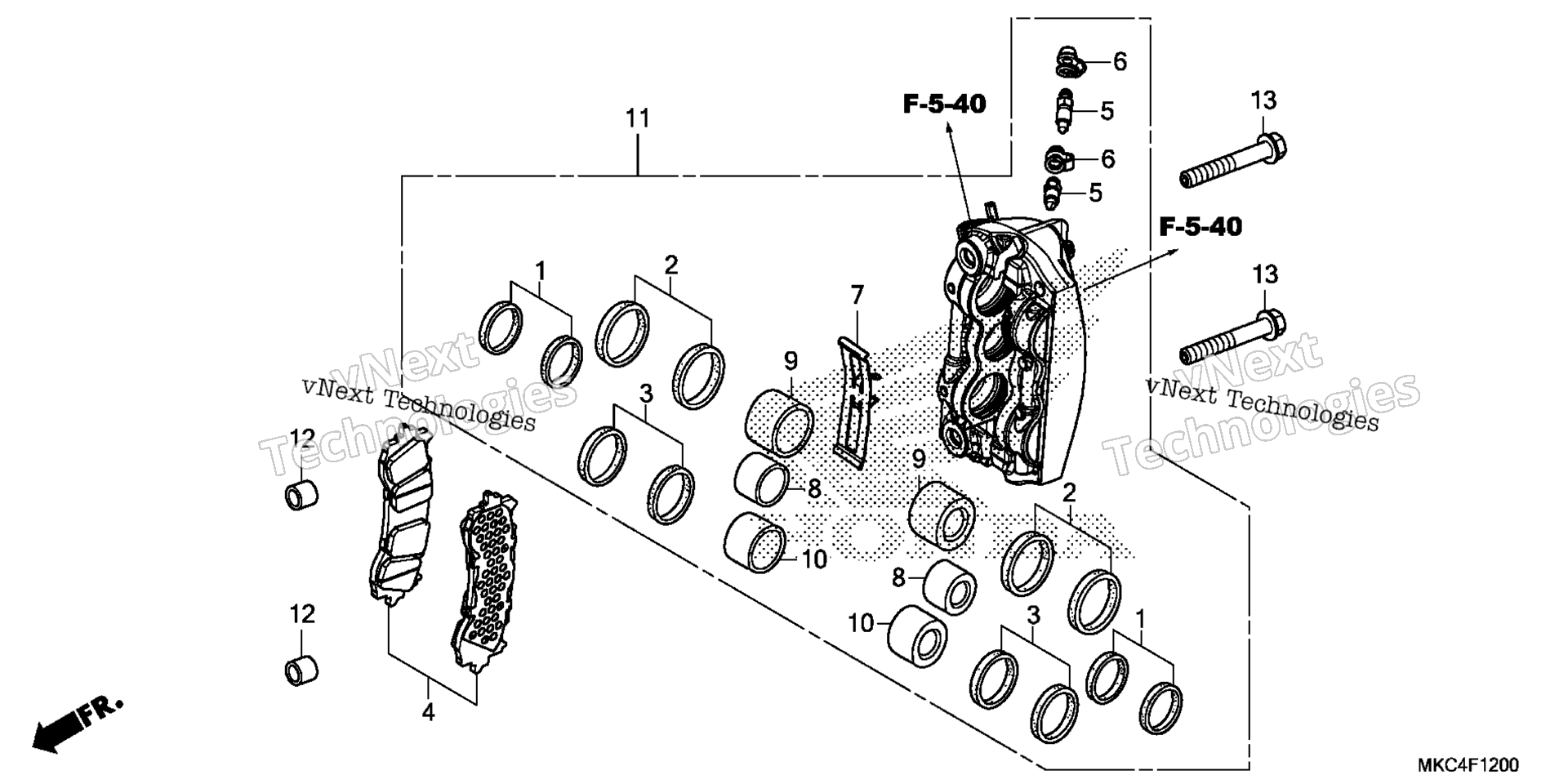 RIGHT передний тормоз CALIPER