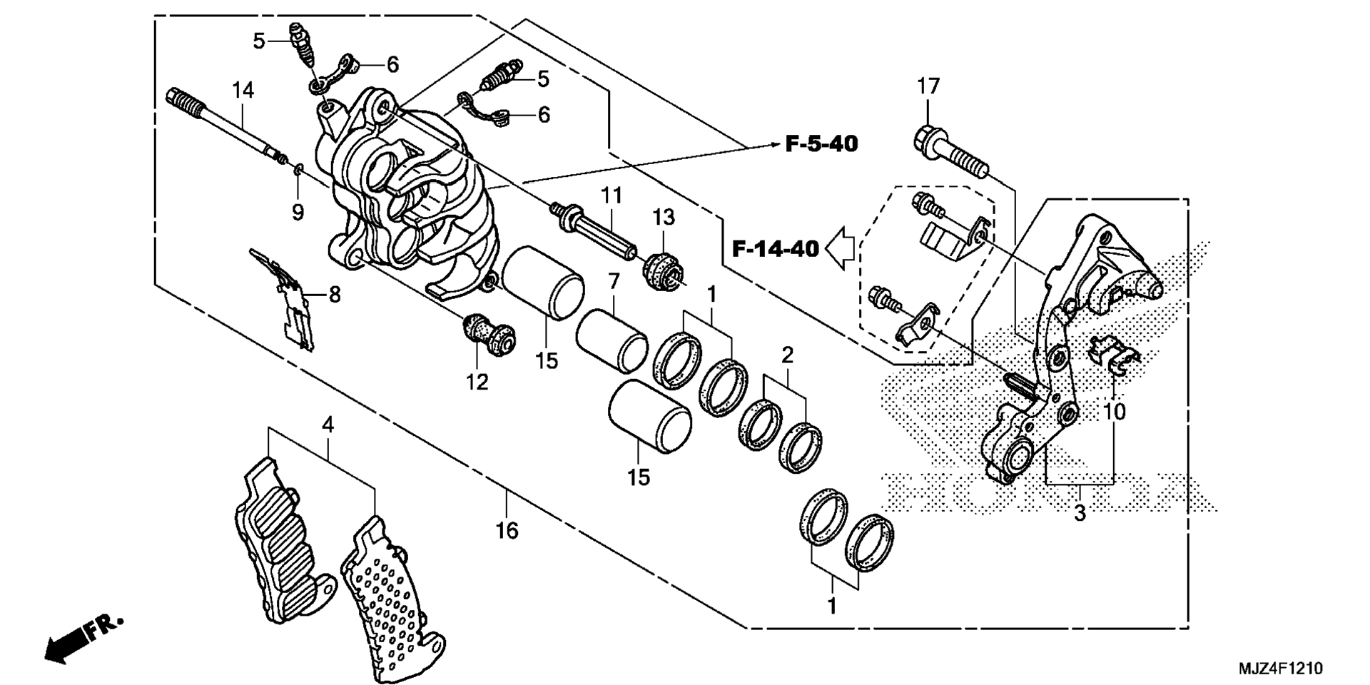 RIGHT передний тормоз CALIPER