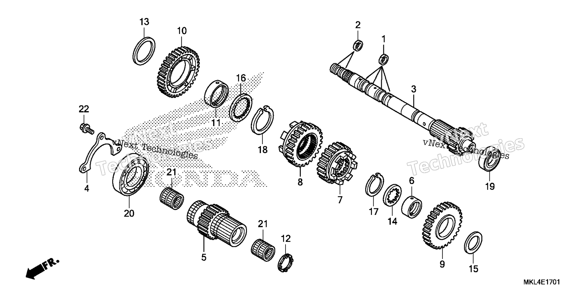 Трансмиссия (MAINSHAFT) (NC750XD)