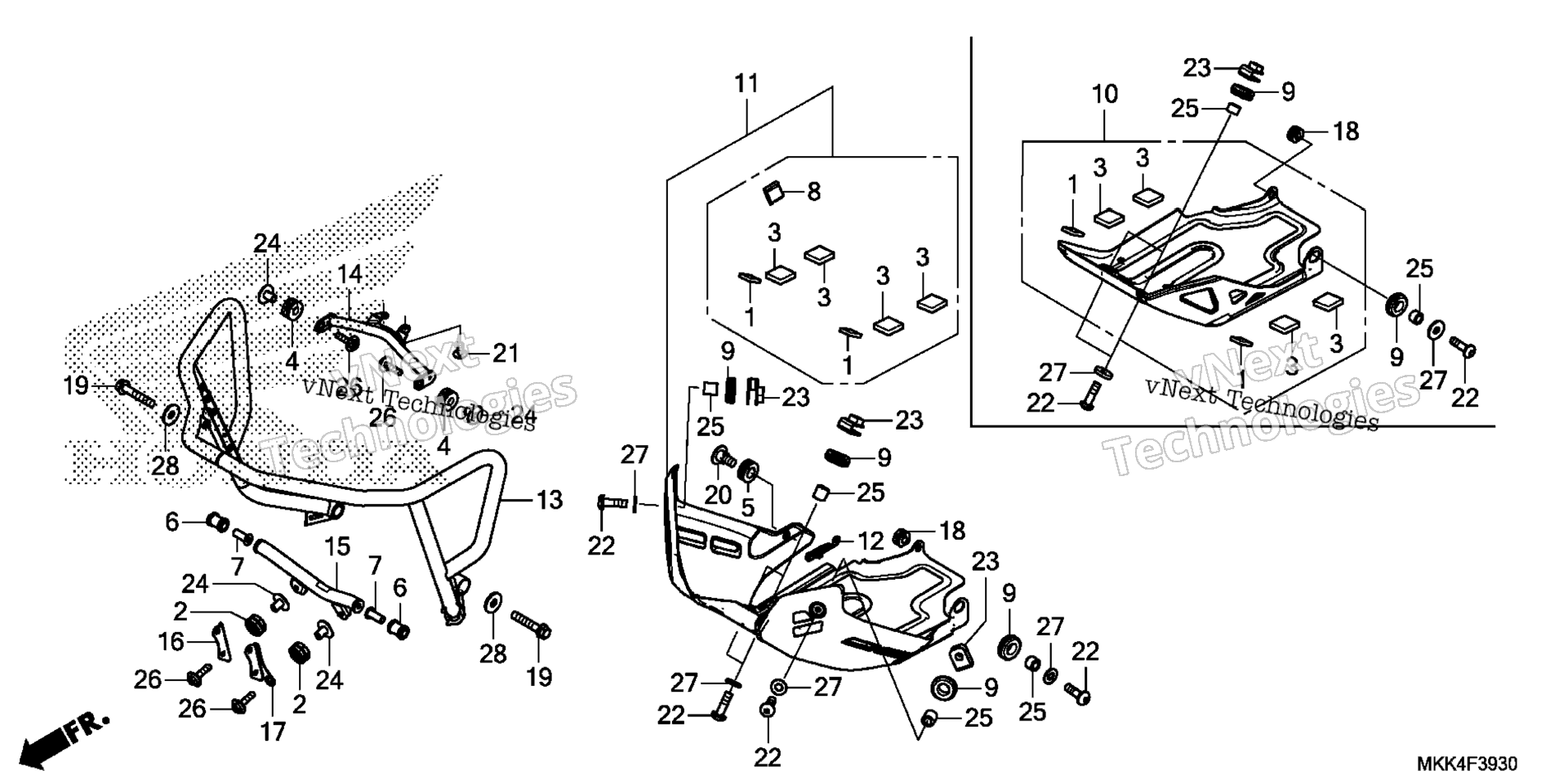 Передняя часть SIDE PIPE / SKID PLATE