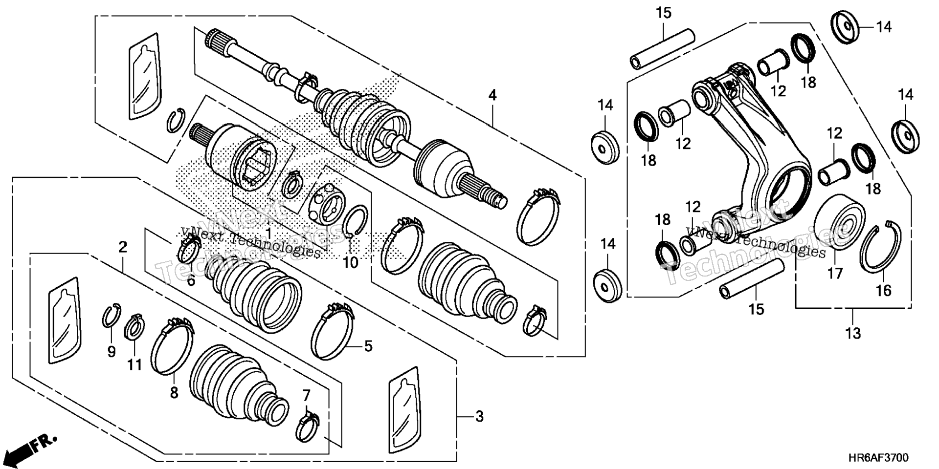 Задняя часть KNUCKLE / REAR DRIVE SHAFT