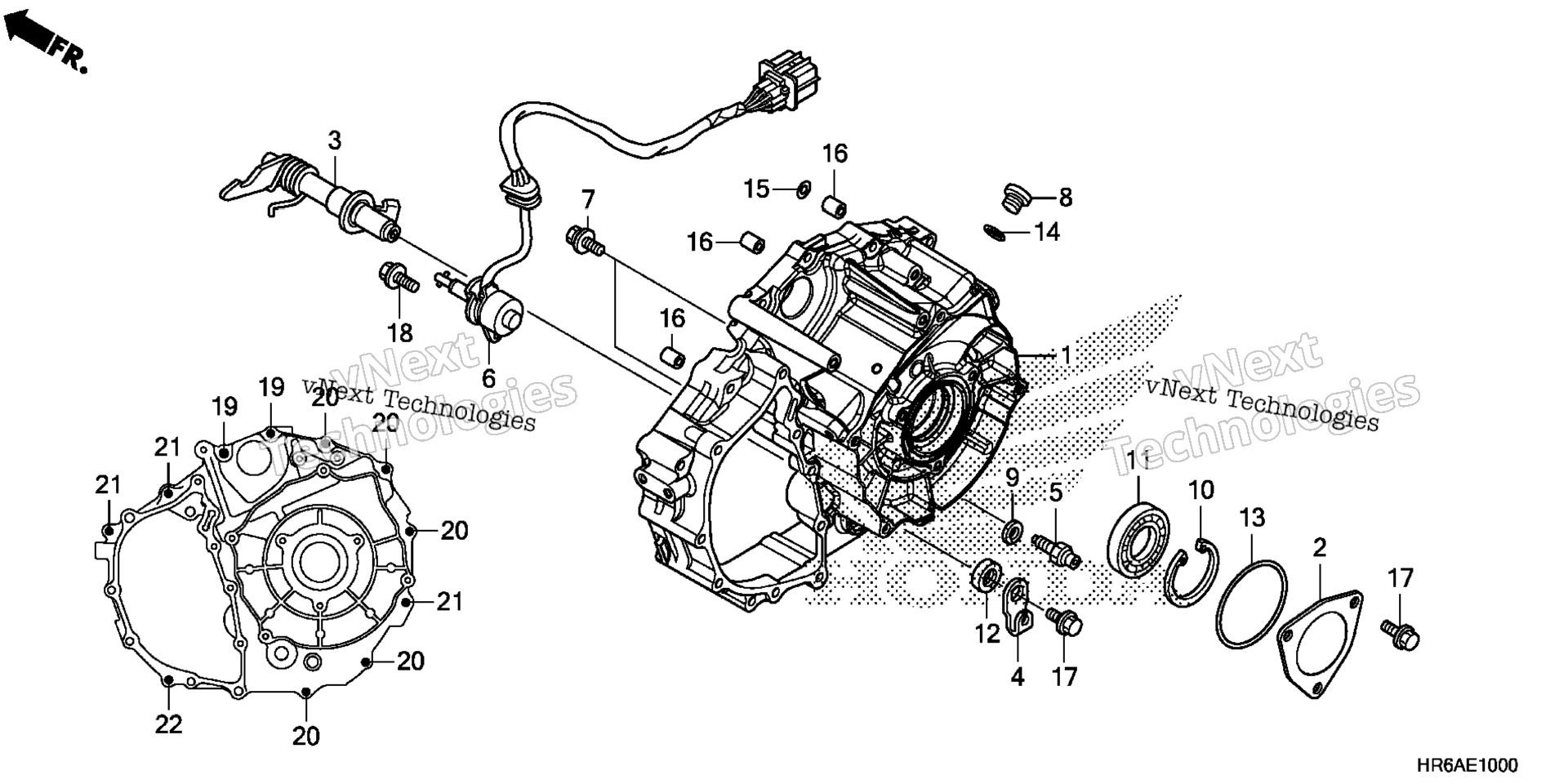 задний CRANKCASE крышка