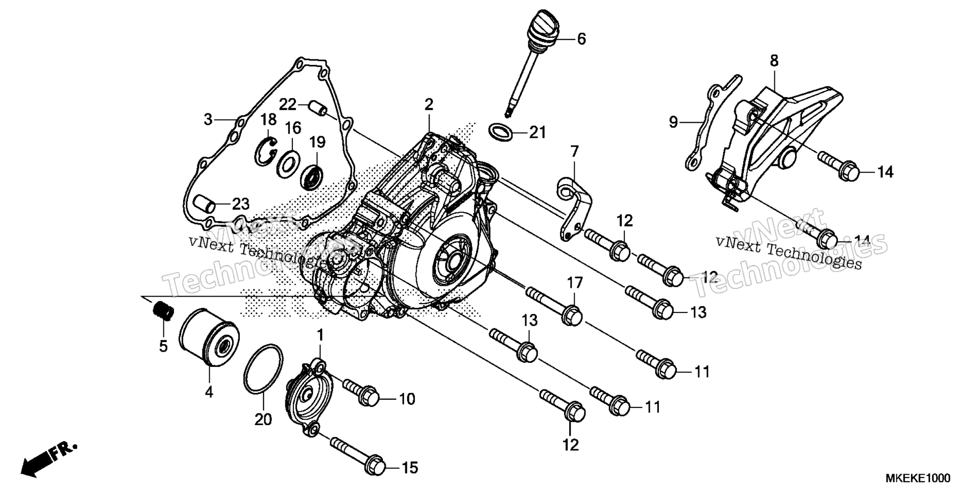 Left Crankcase крышка