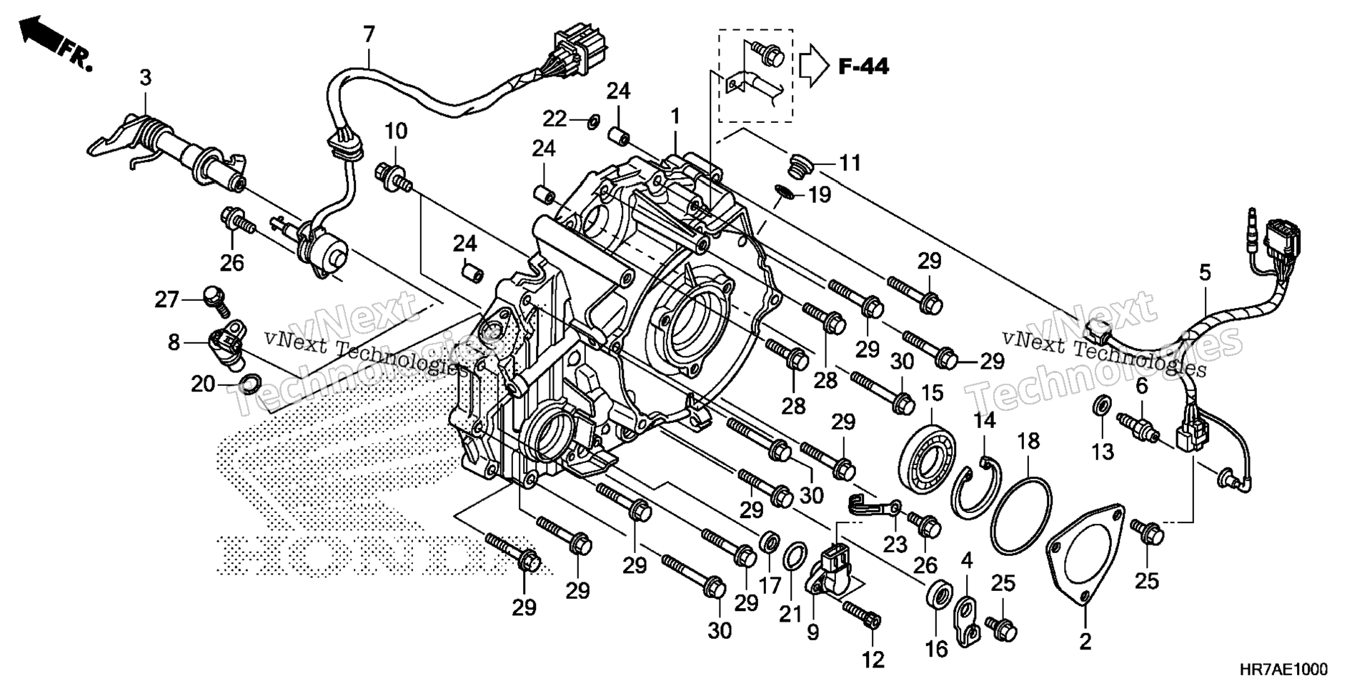 задний CRANKCASE крышка
