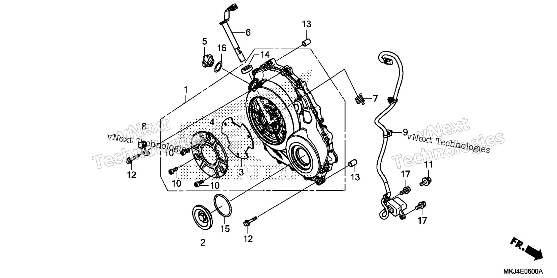 RIGHT CRANKCASE крышка