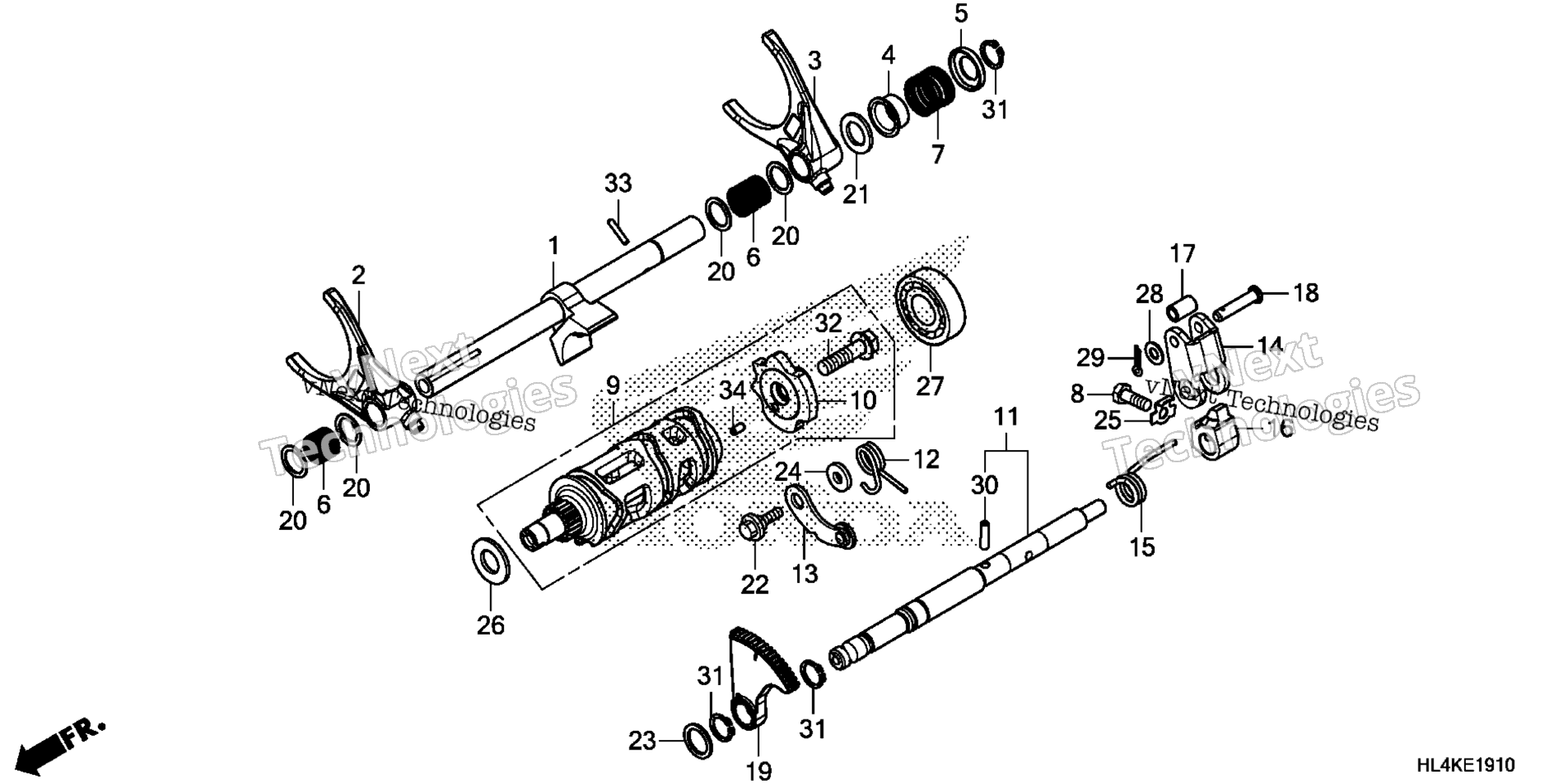 GEARSHIFT вилка (SUB TRANSMISSION)