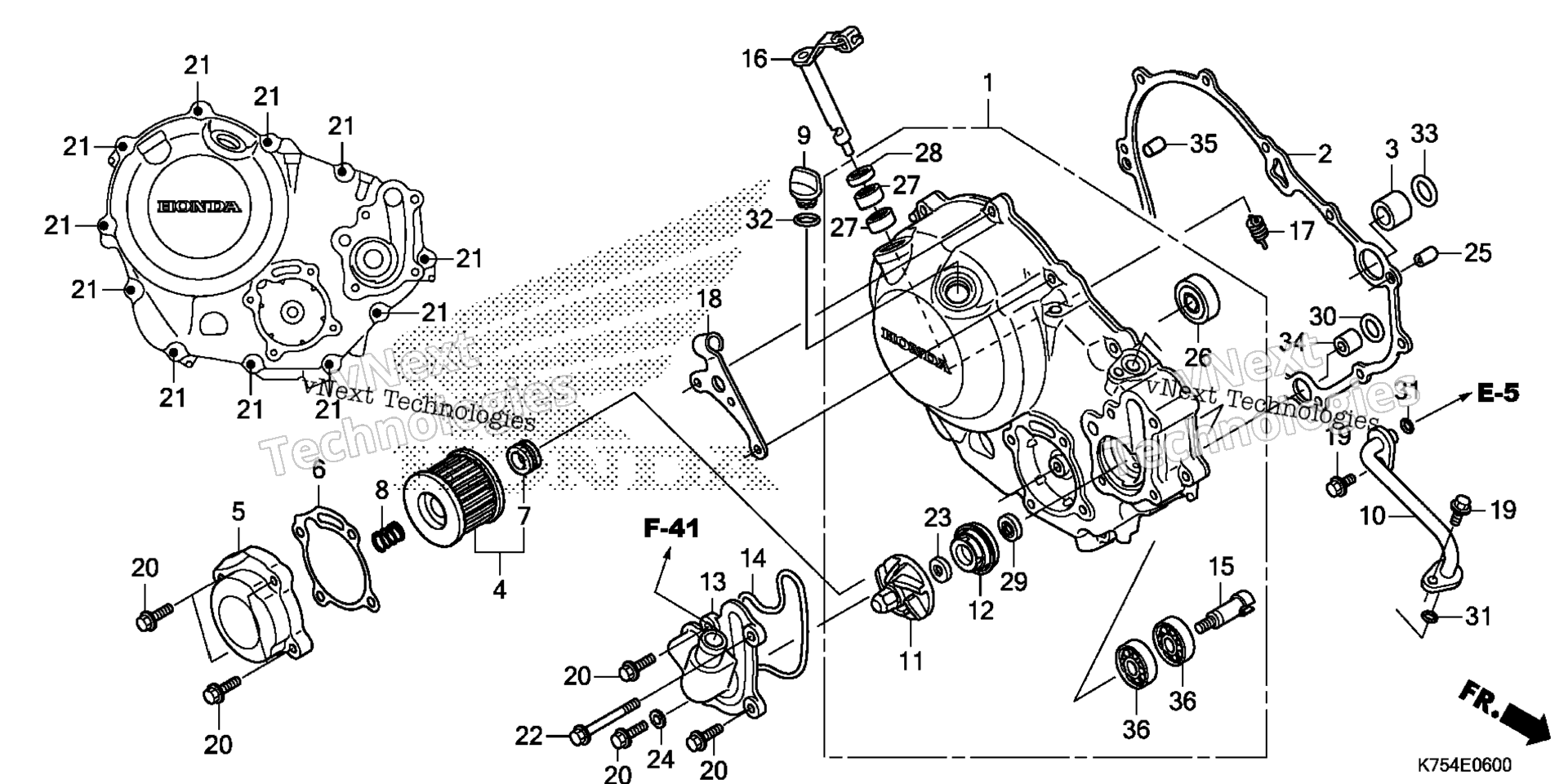 RIGHT CRANKCASE крышка