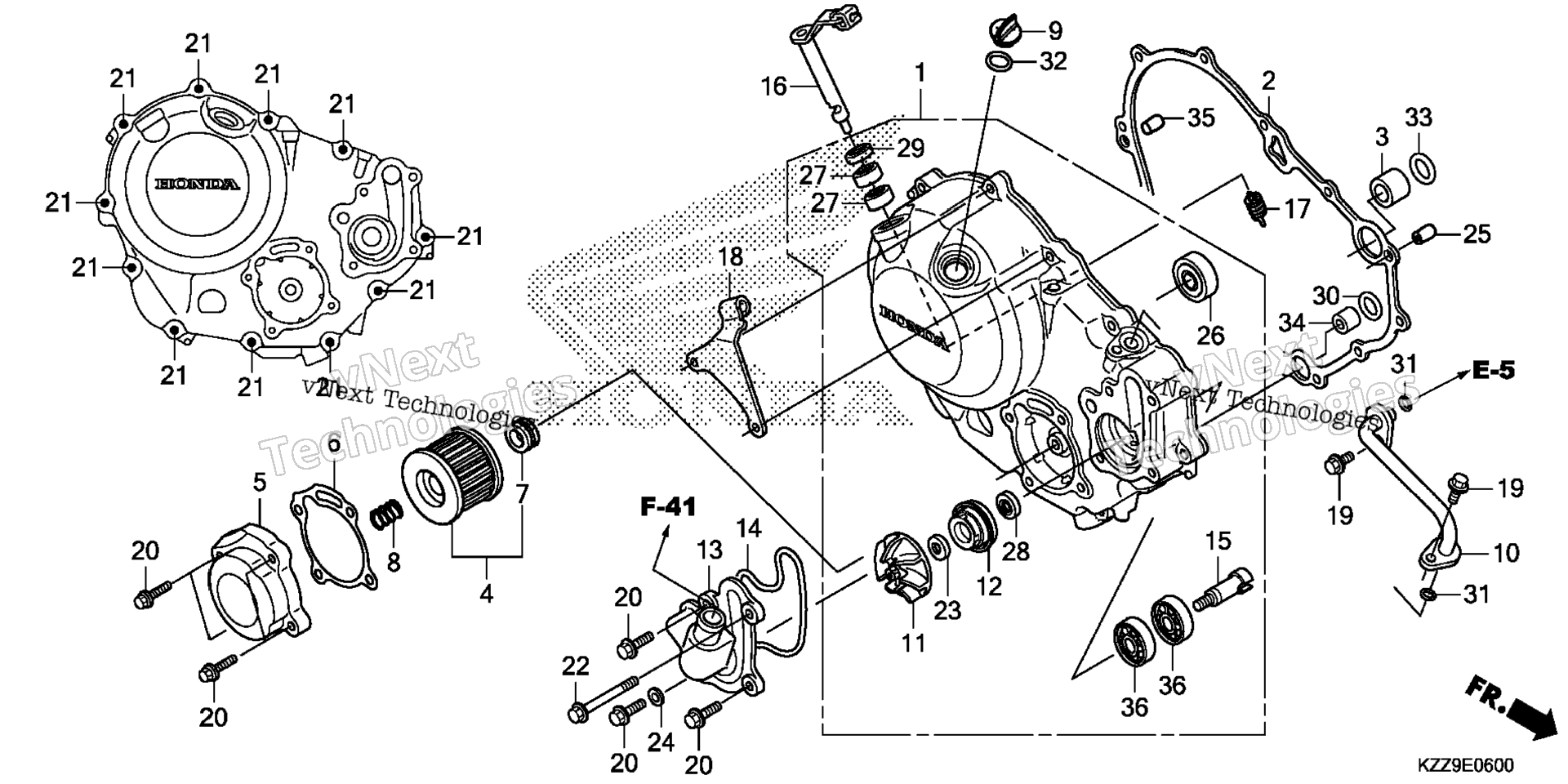 RIGHT CRANKCASE крышка