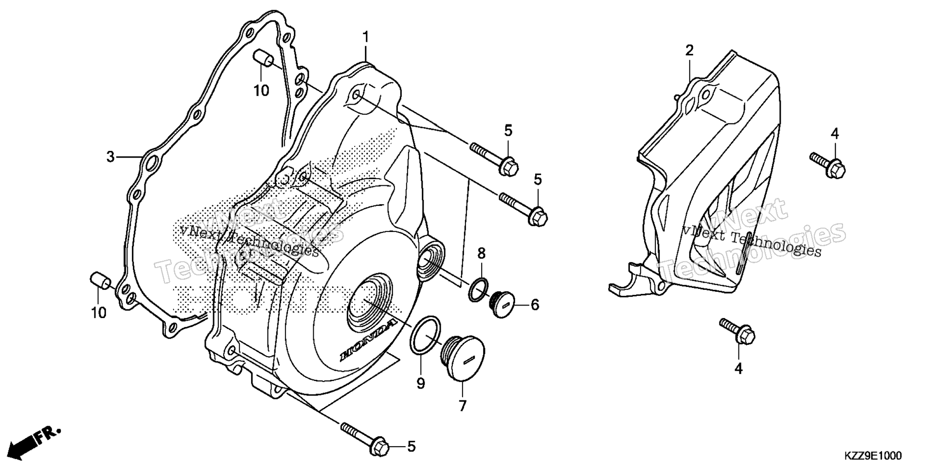 Left Crankcase крышка