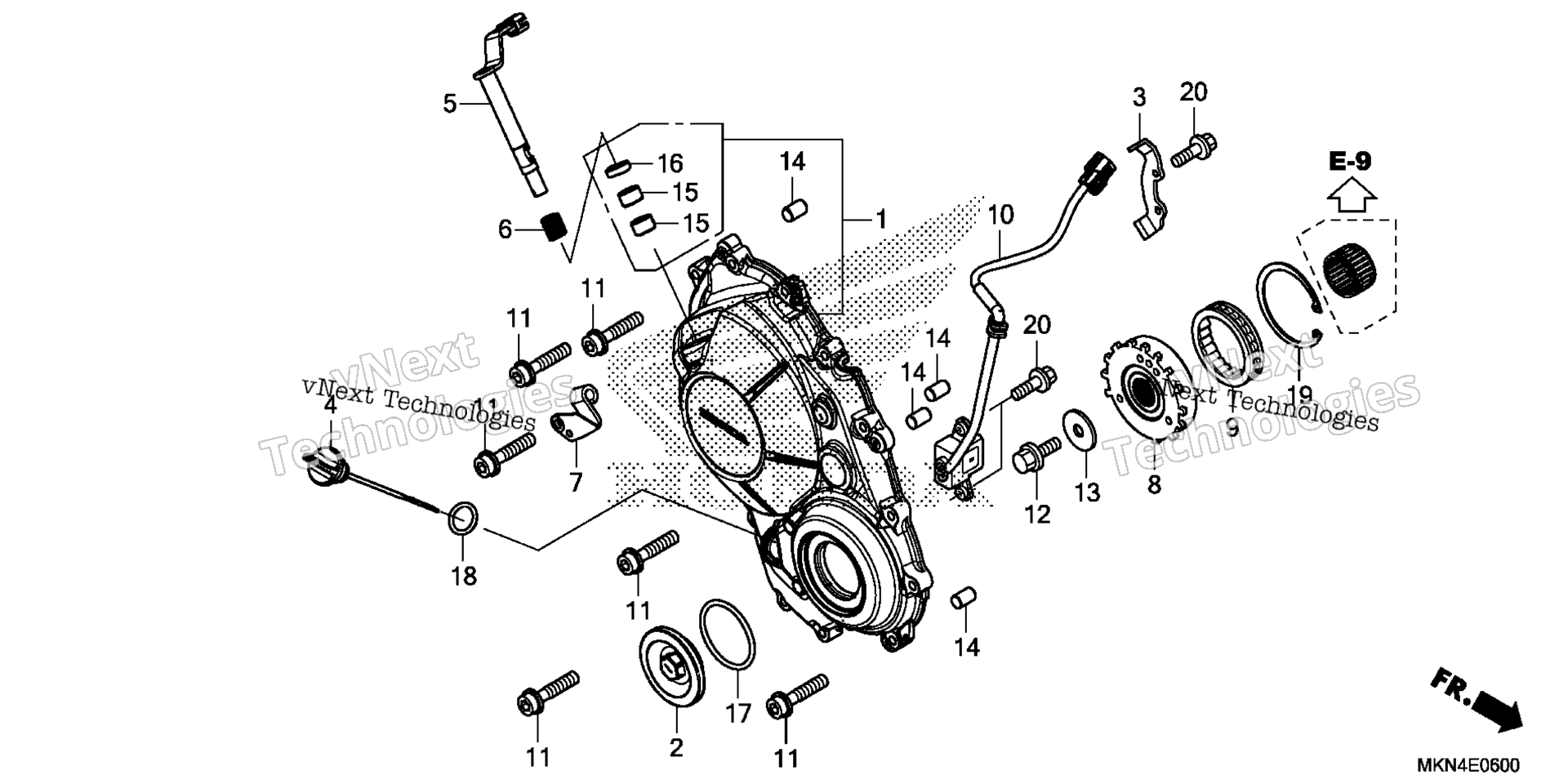 RIGHT CRANKCASE крышка