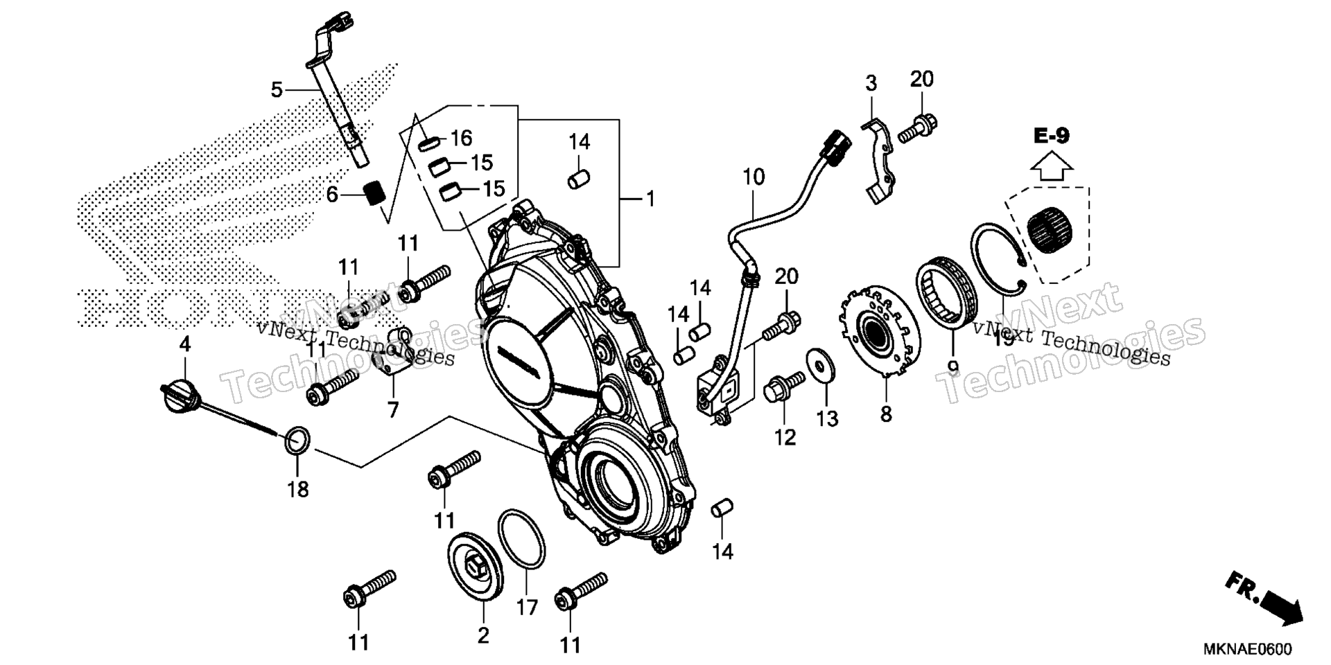 RIGHT CRANKCASE крышка