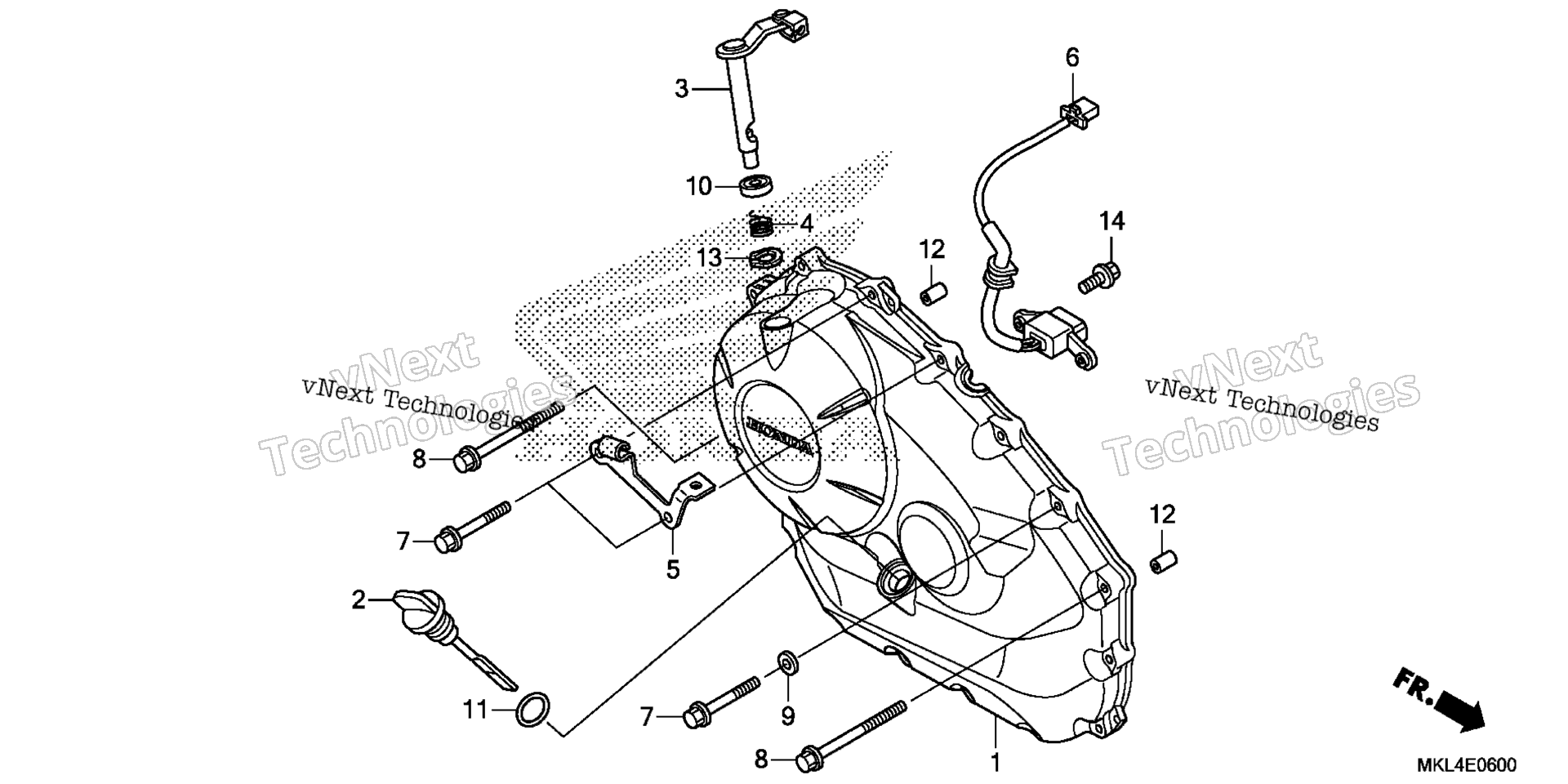 RIGHT CRANKCASE крышка (1)