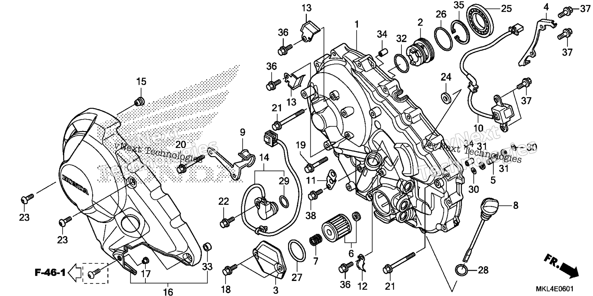 RIGHT CRANKCASE крышка (2)