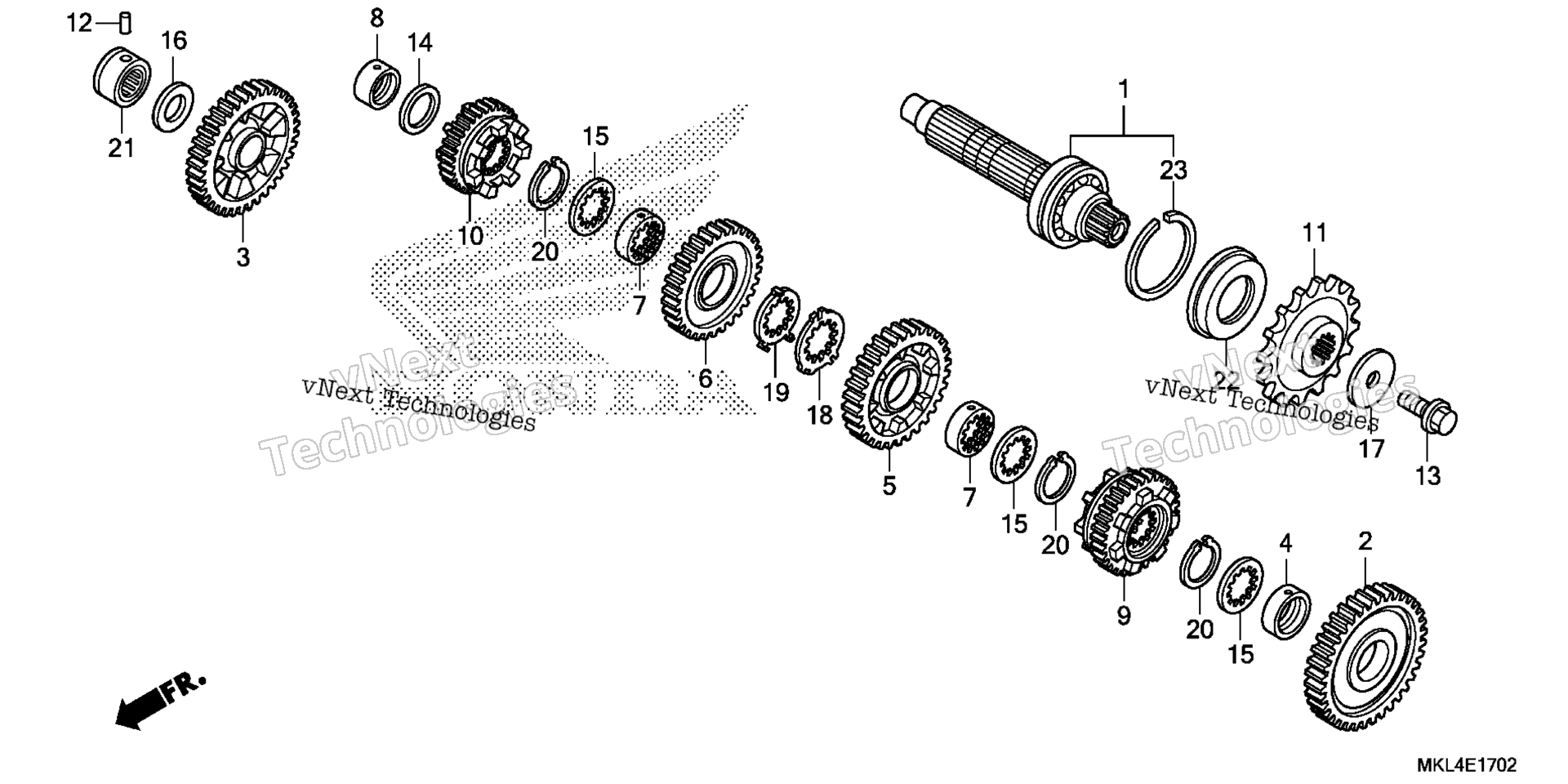 Трансмиссия (COUNTERSHAFT) (NC750XD)