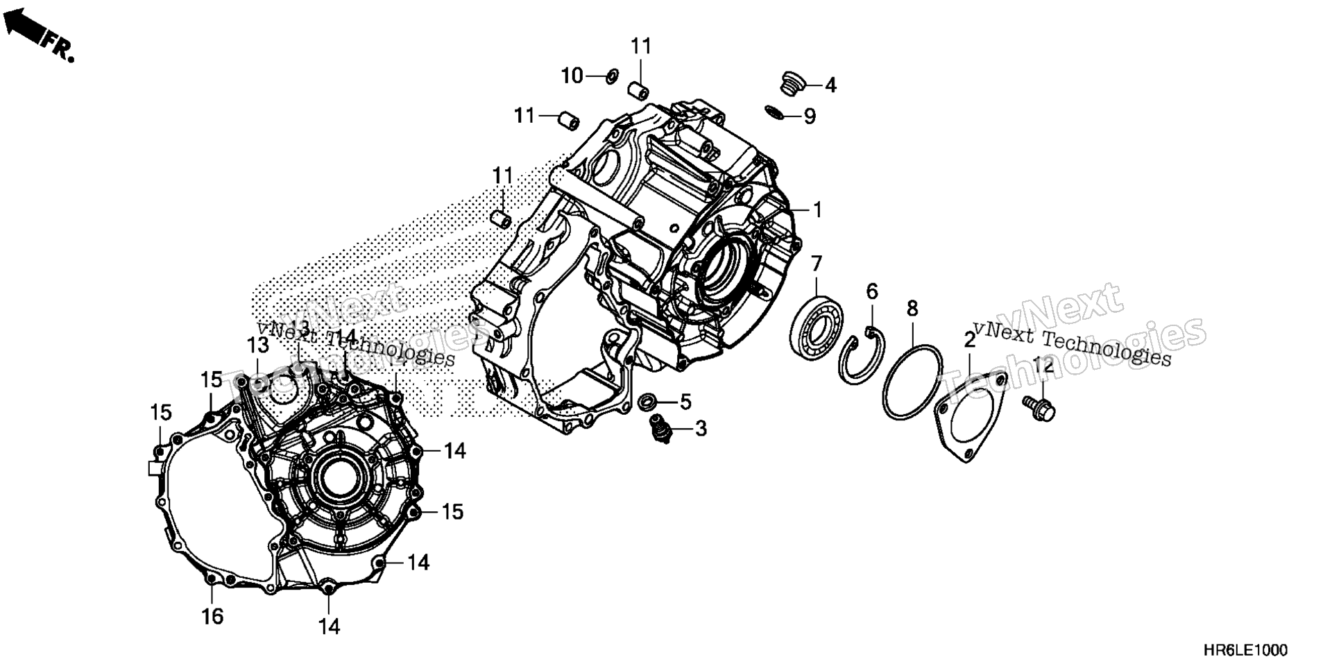 задний CRANKCASE крышка