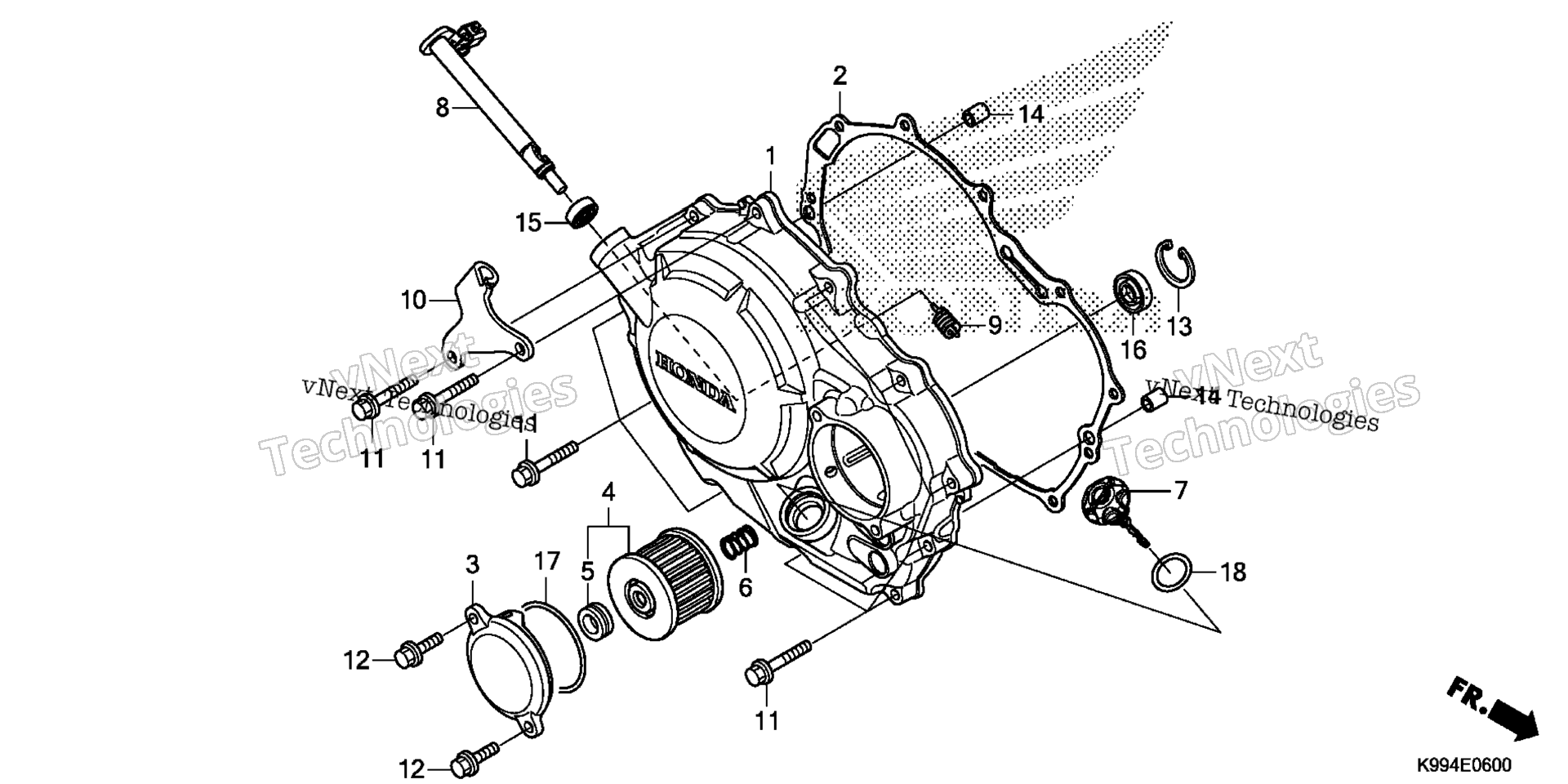 RIGHT CRANKCASE крышка