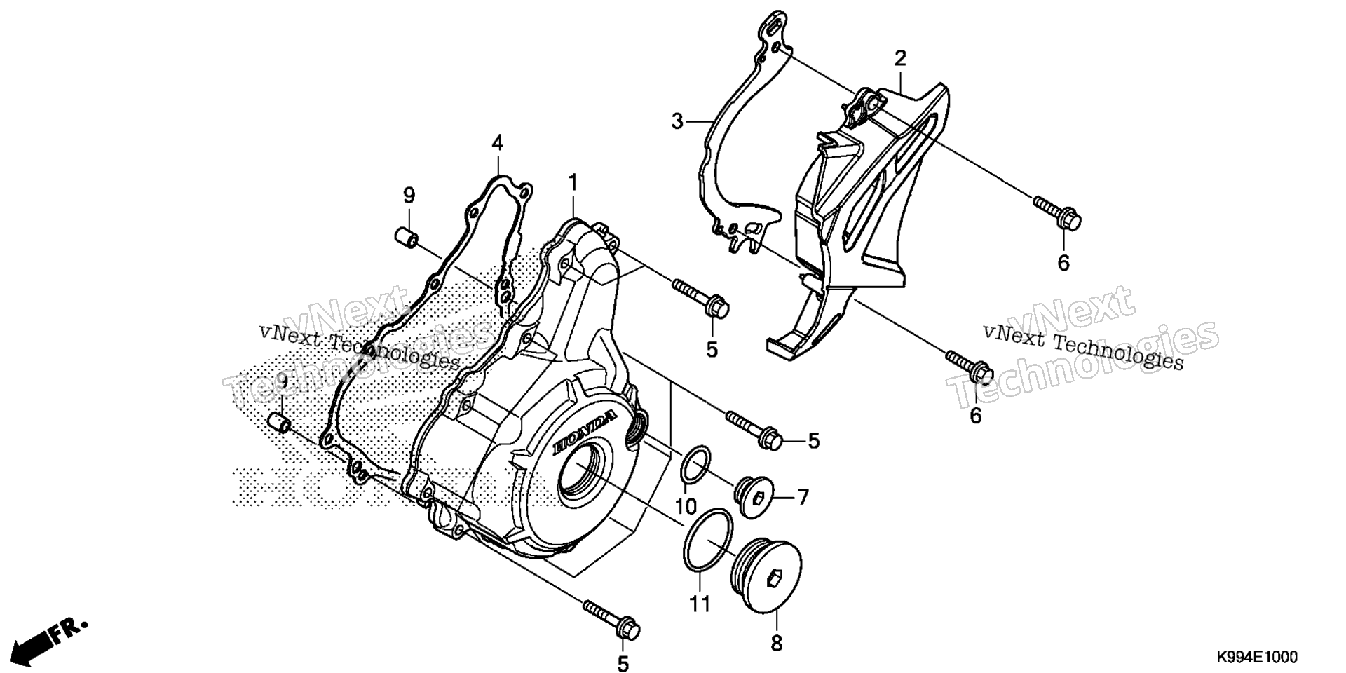 Left Crankcase крышка