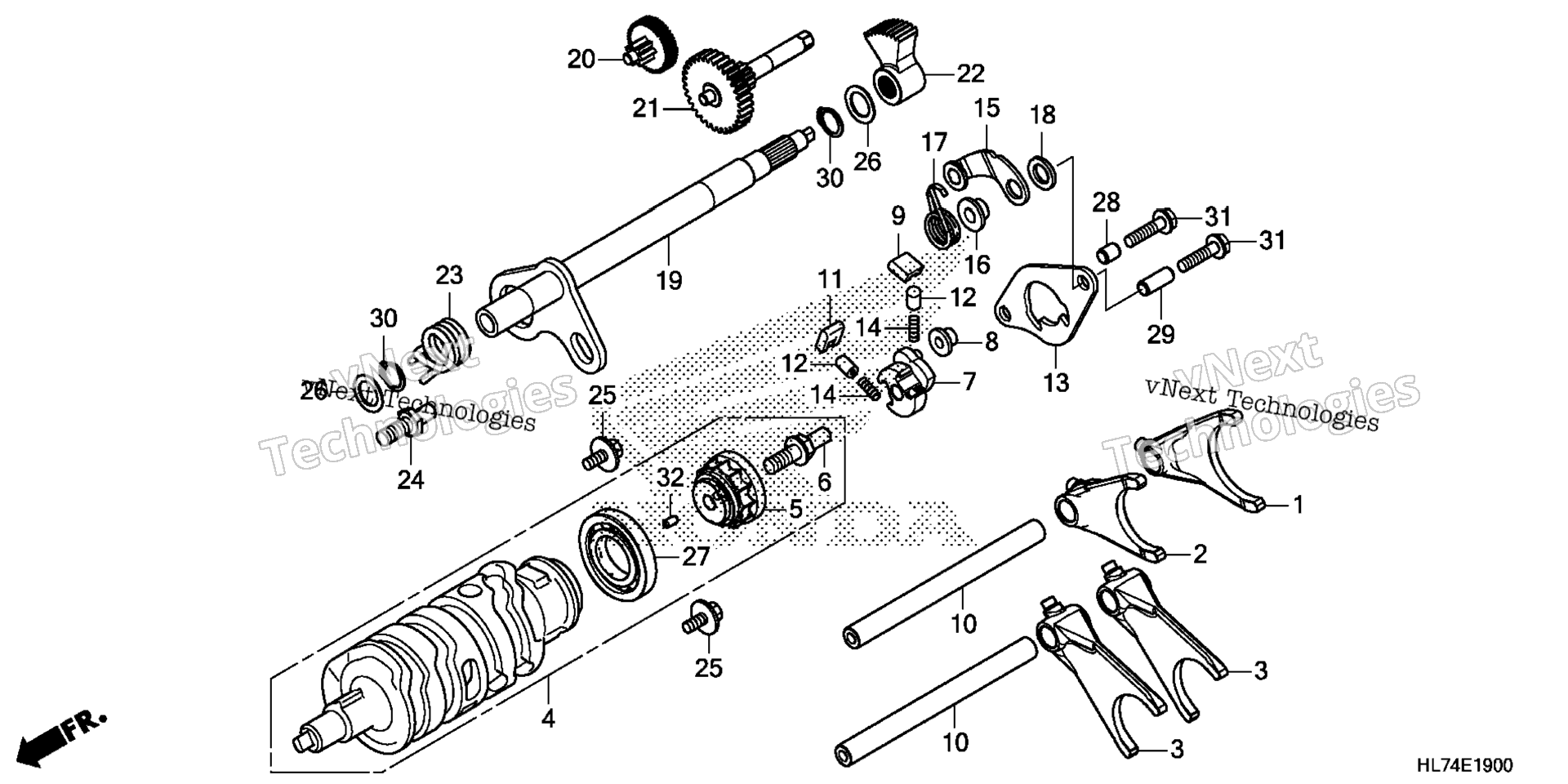 GEARSHIFT вилка (TRANSMISSION)