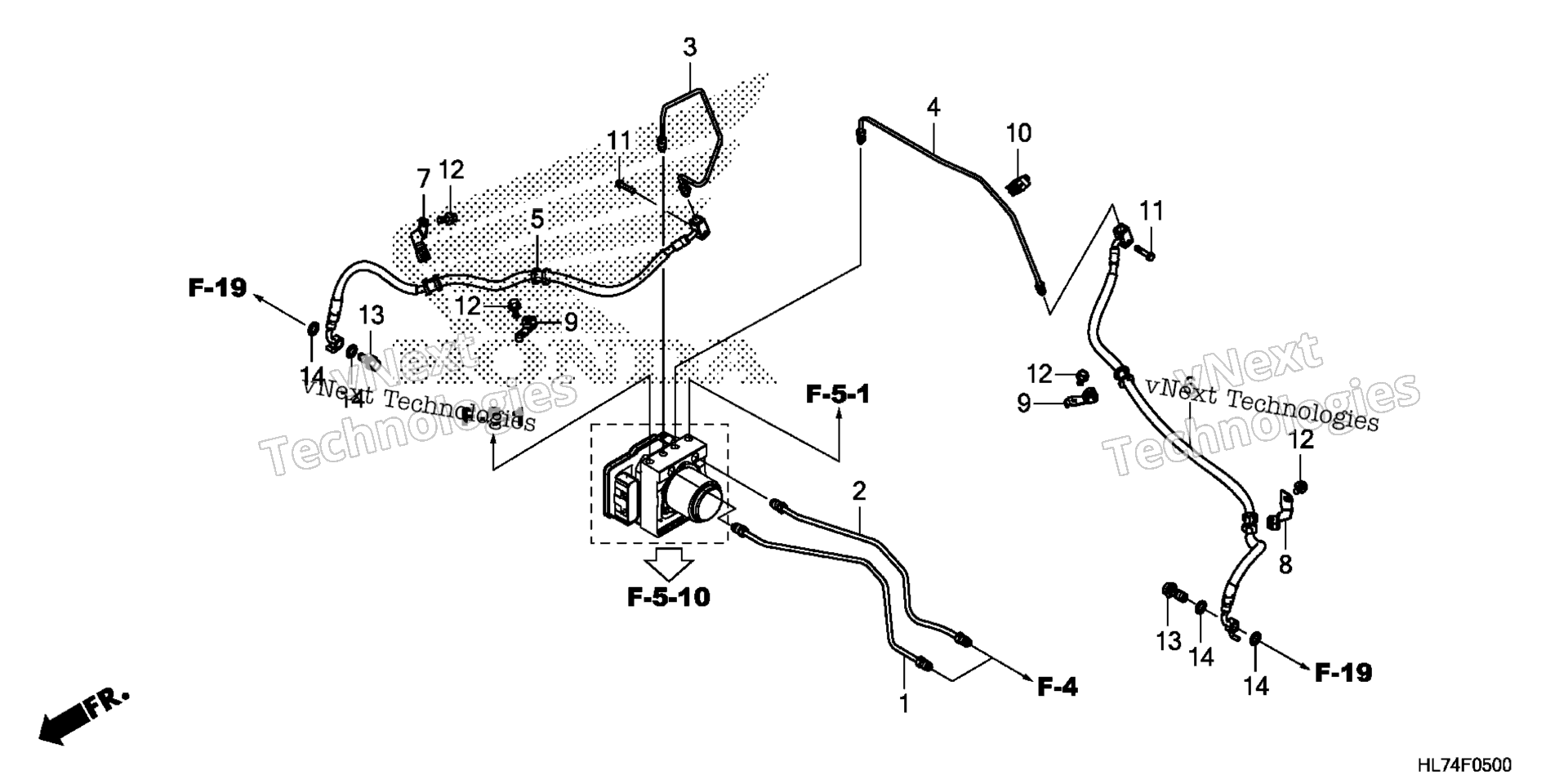 Передняя часть BRAKE PIPE / FRONT BRAKE HOSE