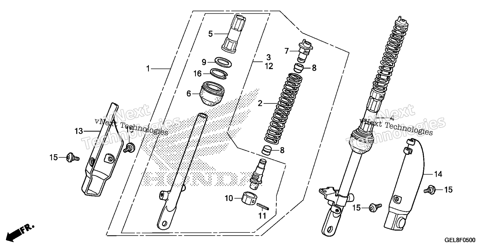 Передняя часть SHOCK ABSORBER